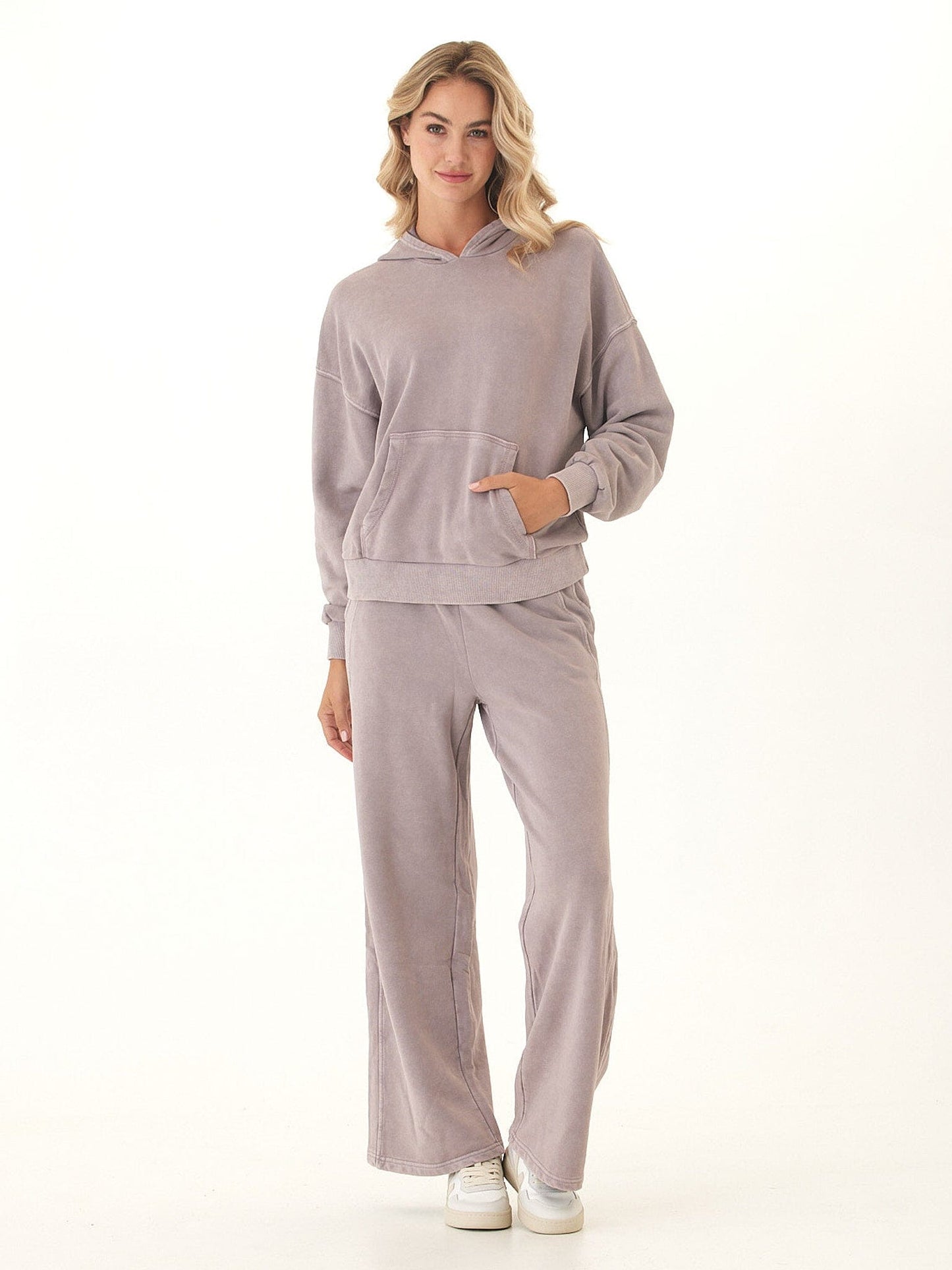Esmeralda Mineral Wash Cotton Terry Wide Leg Pant