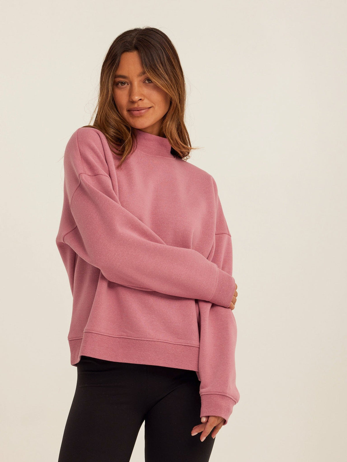 Karlie Triblend Fleece Mock Neck Pullover