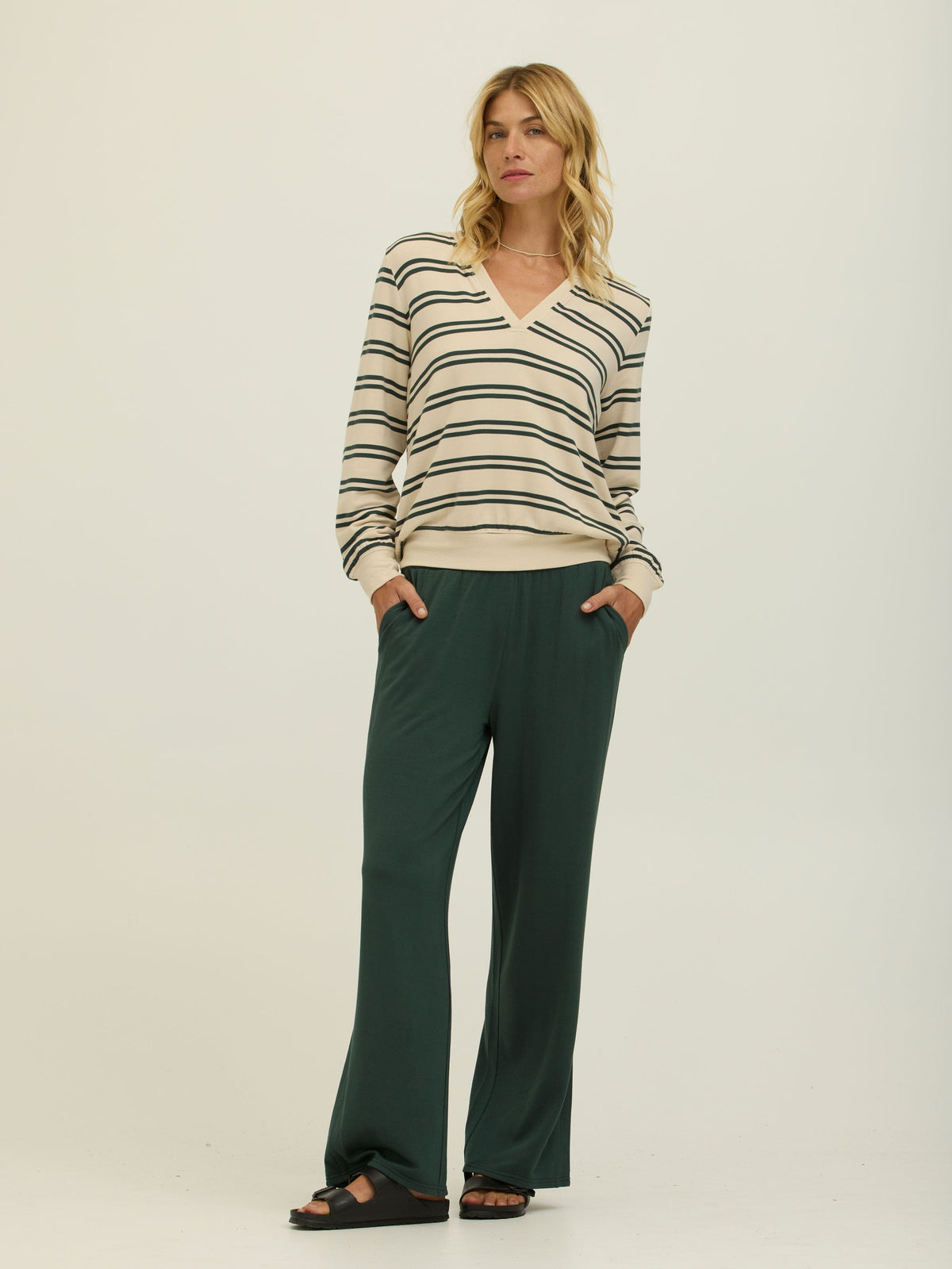 Hadley Barbados Stripe Feather Fleece Pullover