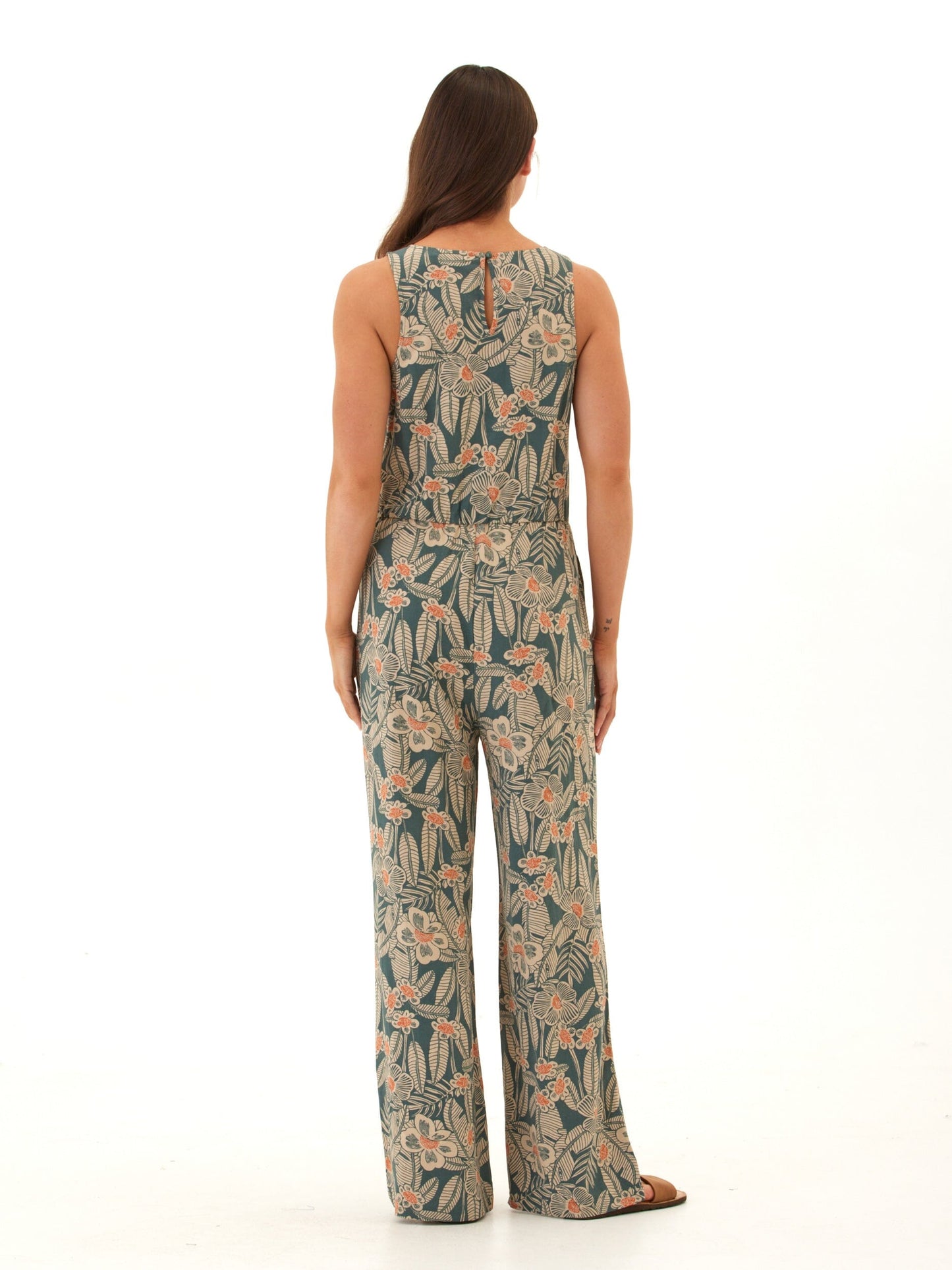 Colleen Island Flora Print Woven Jumpsuit
