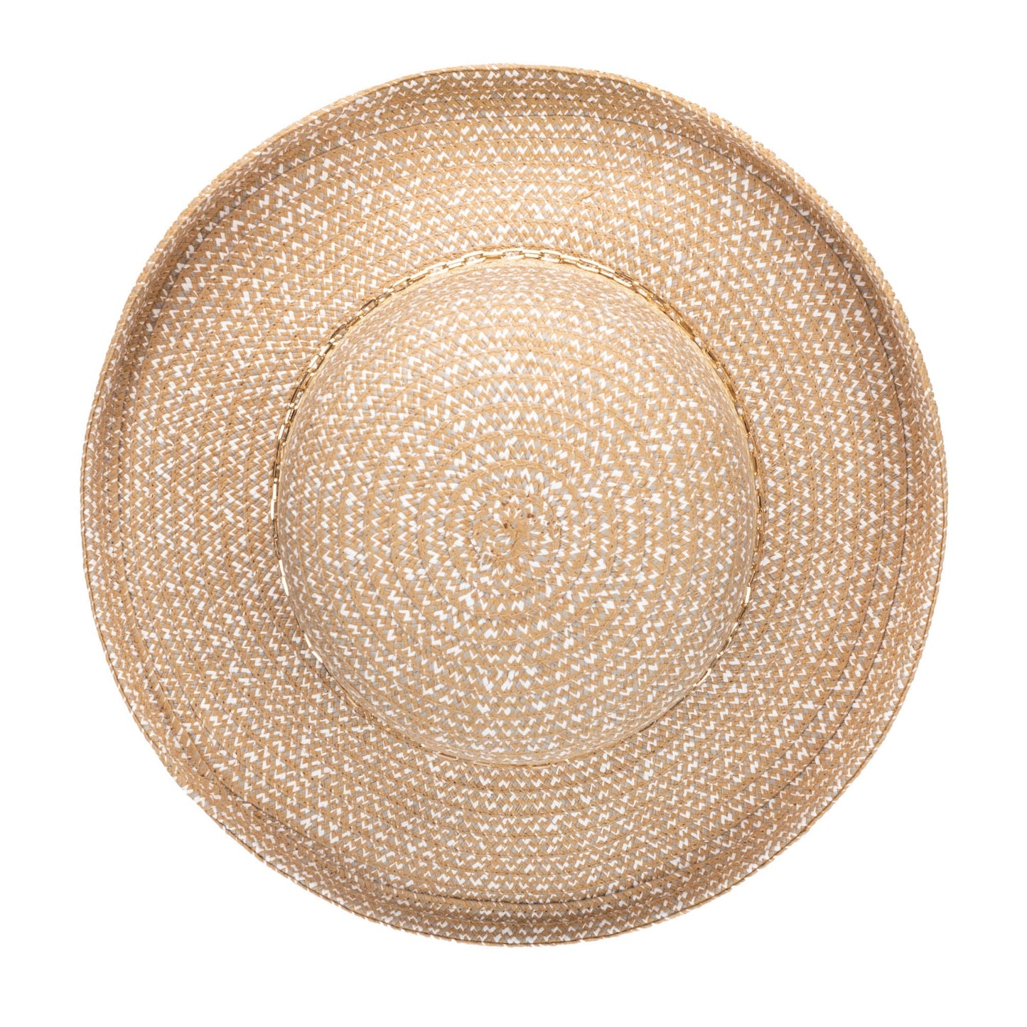 Cora - Women's Ultrabraid Turned Up Kettle Brim with Gold Chain Trim