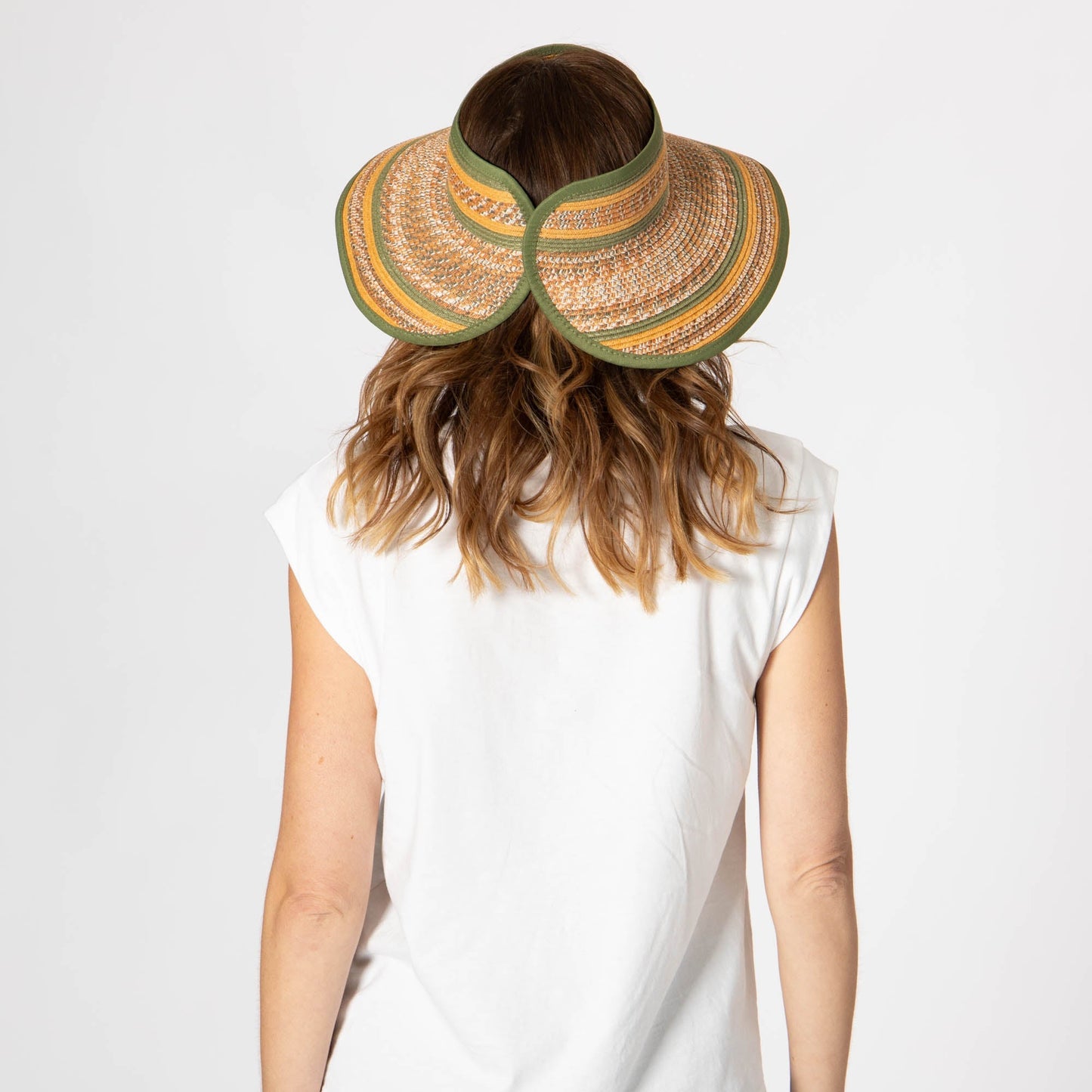 Women's Neutral Colored Ultrabraided Large Brim Packable Visor (UBV2004)