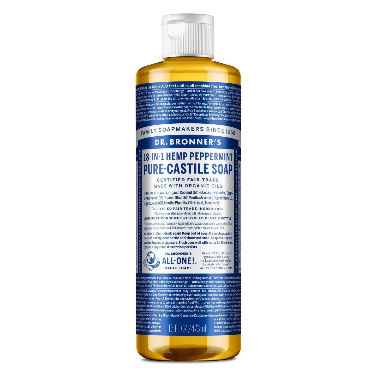 Dr. Bronner's, Liquid Soap, Peppermint Hemp, 16 oz