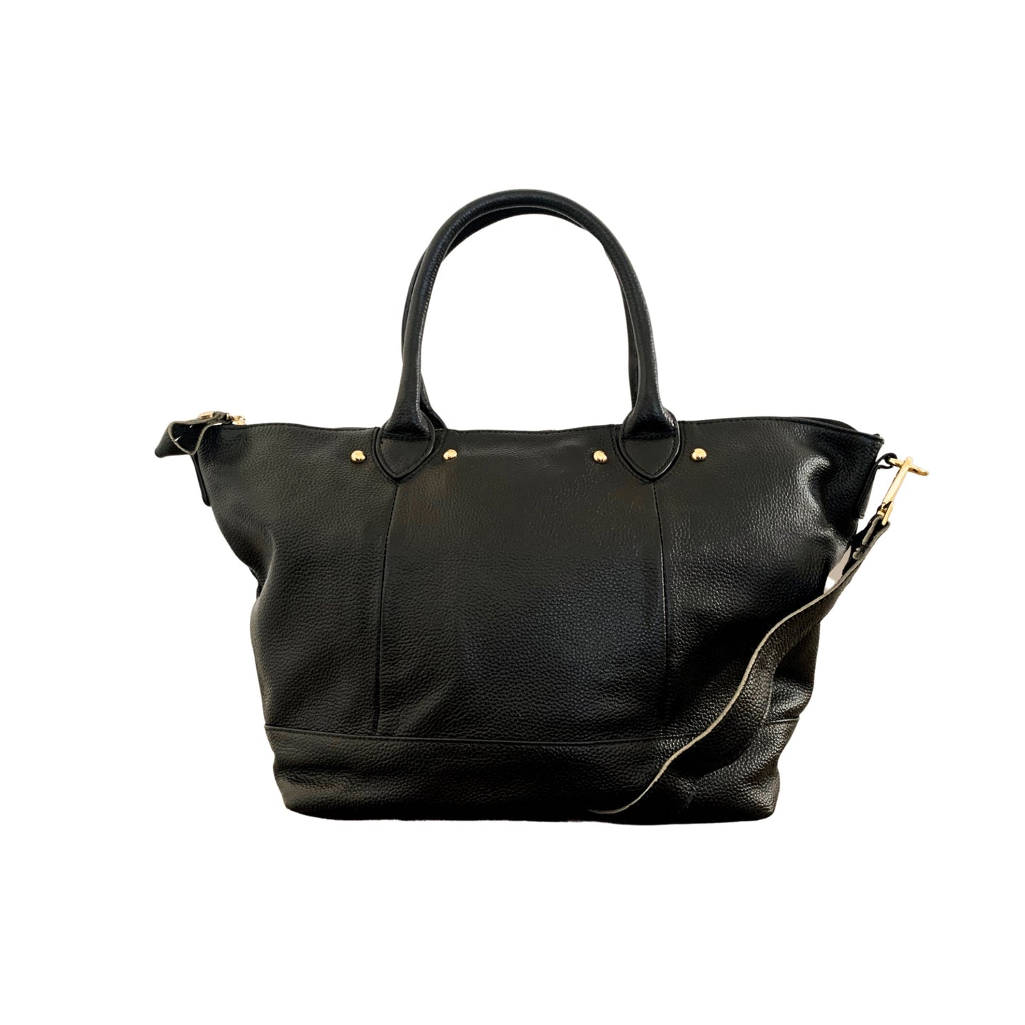 Ellie Handmade Leather Tote in Black