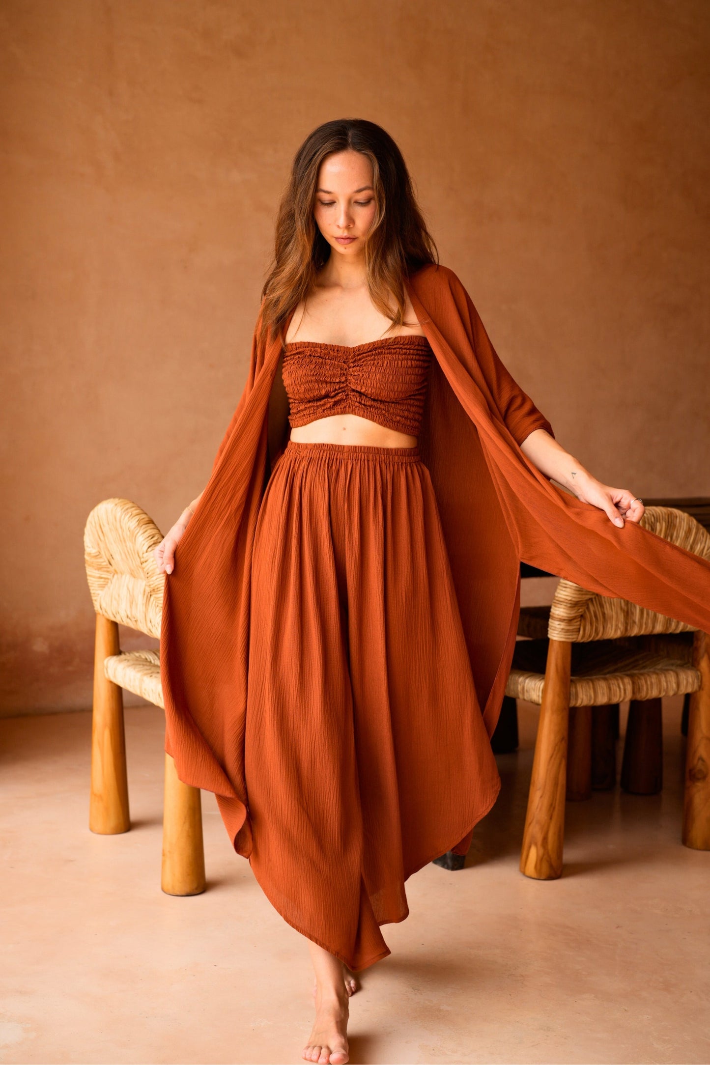 Winona Smocked Tube Top & Asymmetrical Pants Set