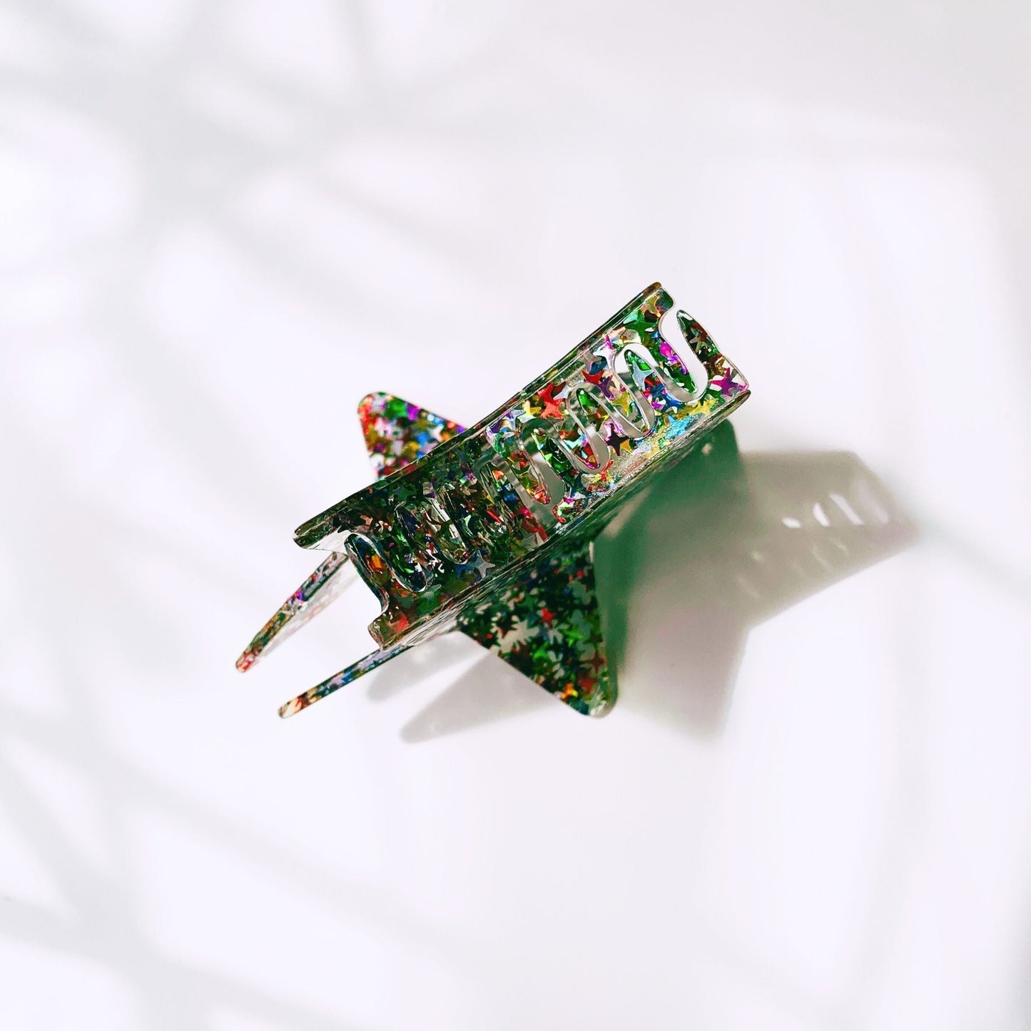 Velvet Claws Glitter Star Hair Claw | Claw Clip in Velvet Travel Bag