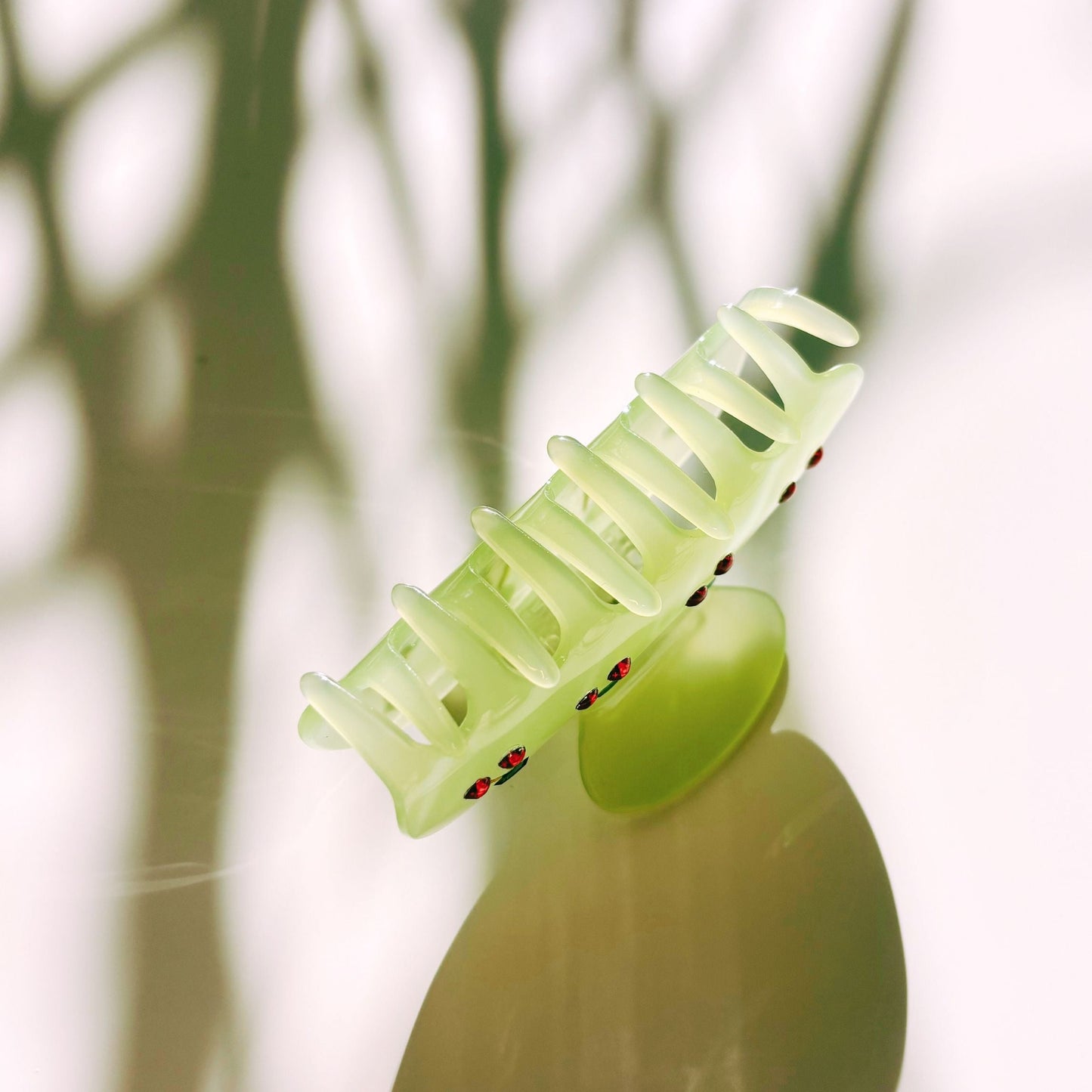 Velvet Claws Hair Clip | Cherries in Mint Ice | Claw Clip in Velvet Travel Bag