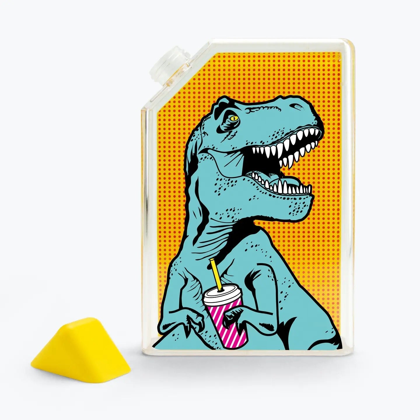 Velvet Claws T-Rex Hair Claw and T-Rex Flask Style Pop Art Water Bottle Bundle
