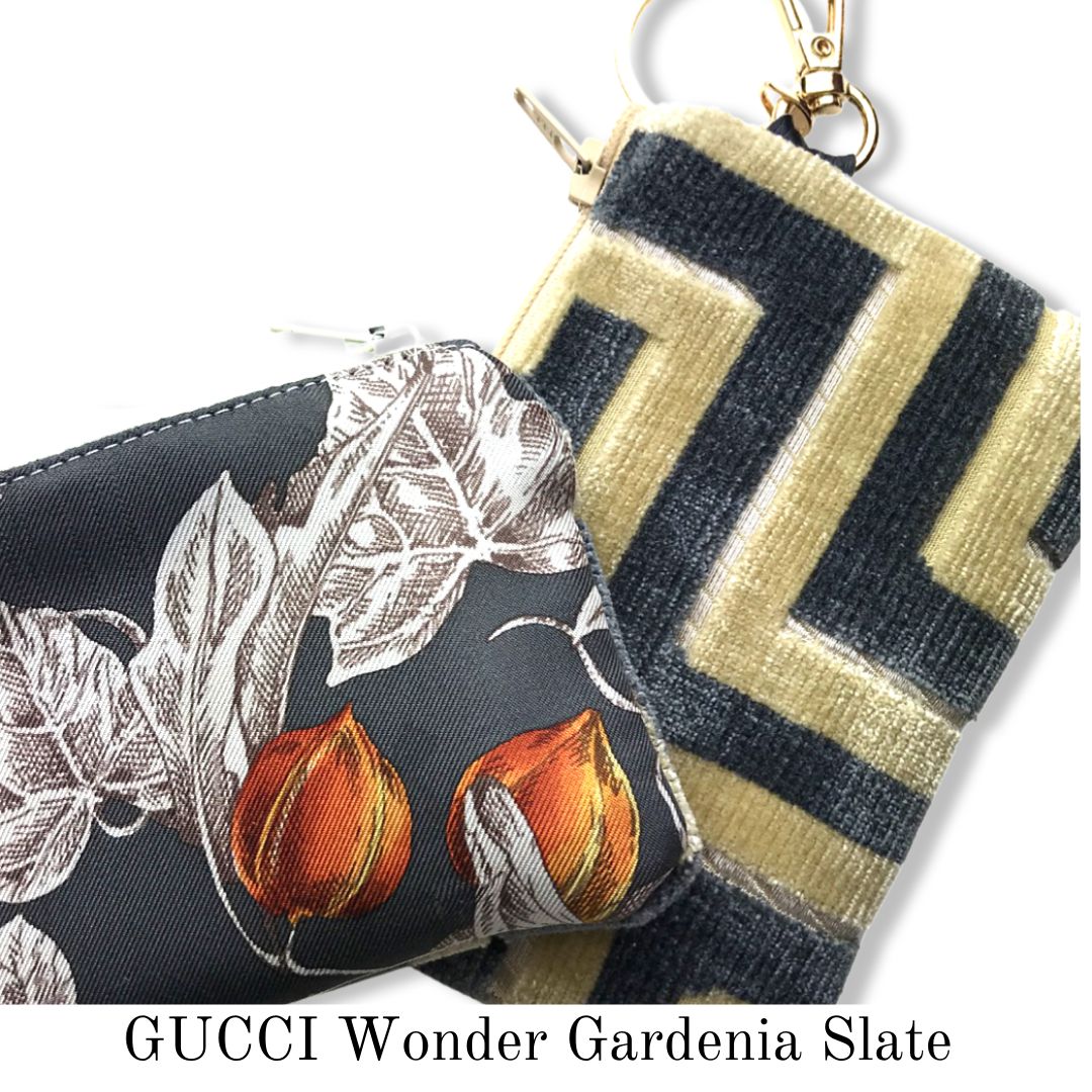 Vintage Silk Scarf Coffee Run Keychain Bag