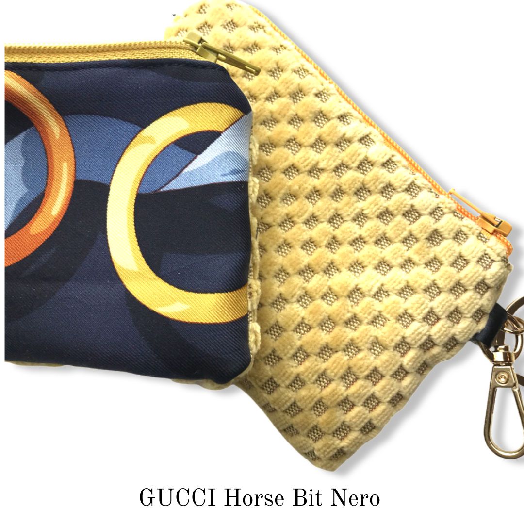 Vintage Silk Scarf Coffee Run Keychain Bag