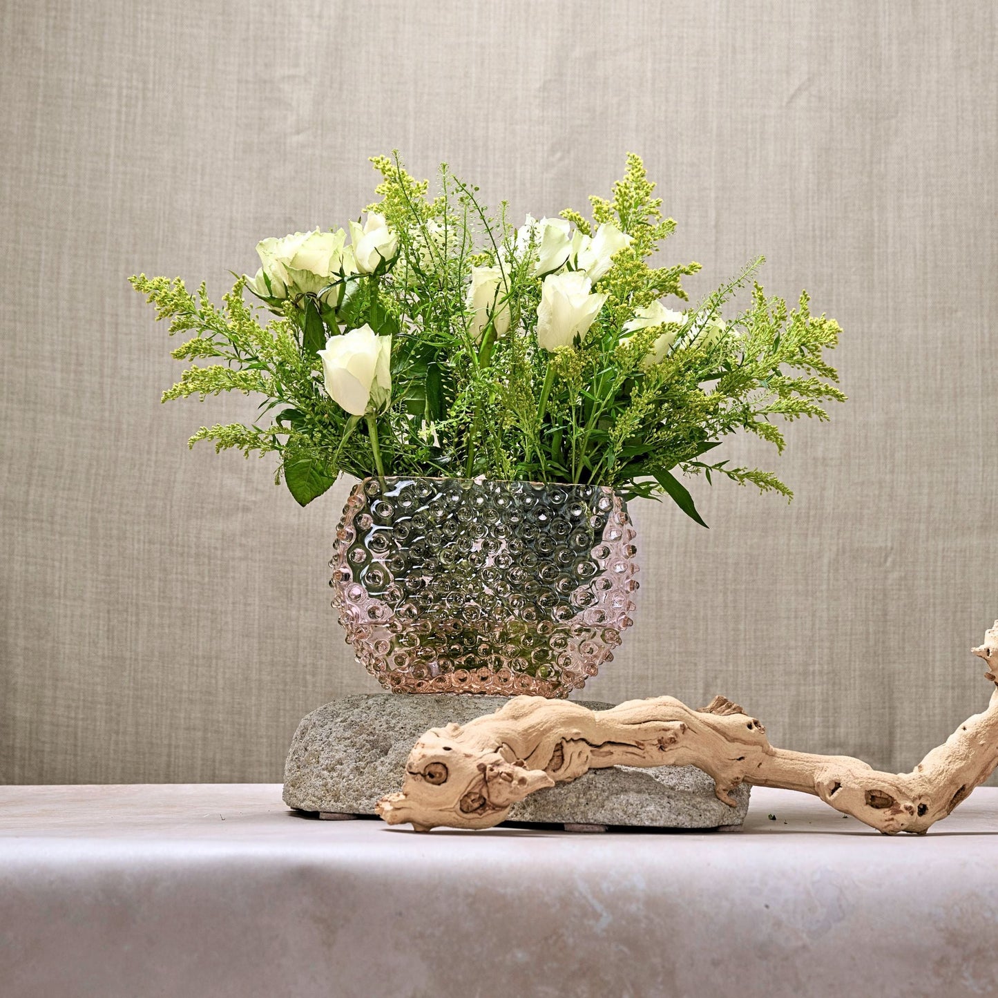 Hobnail Vase - Optic - Apricot Chiffon