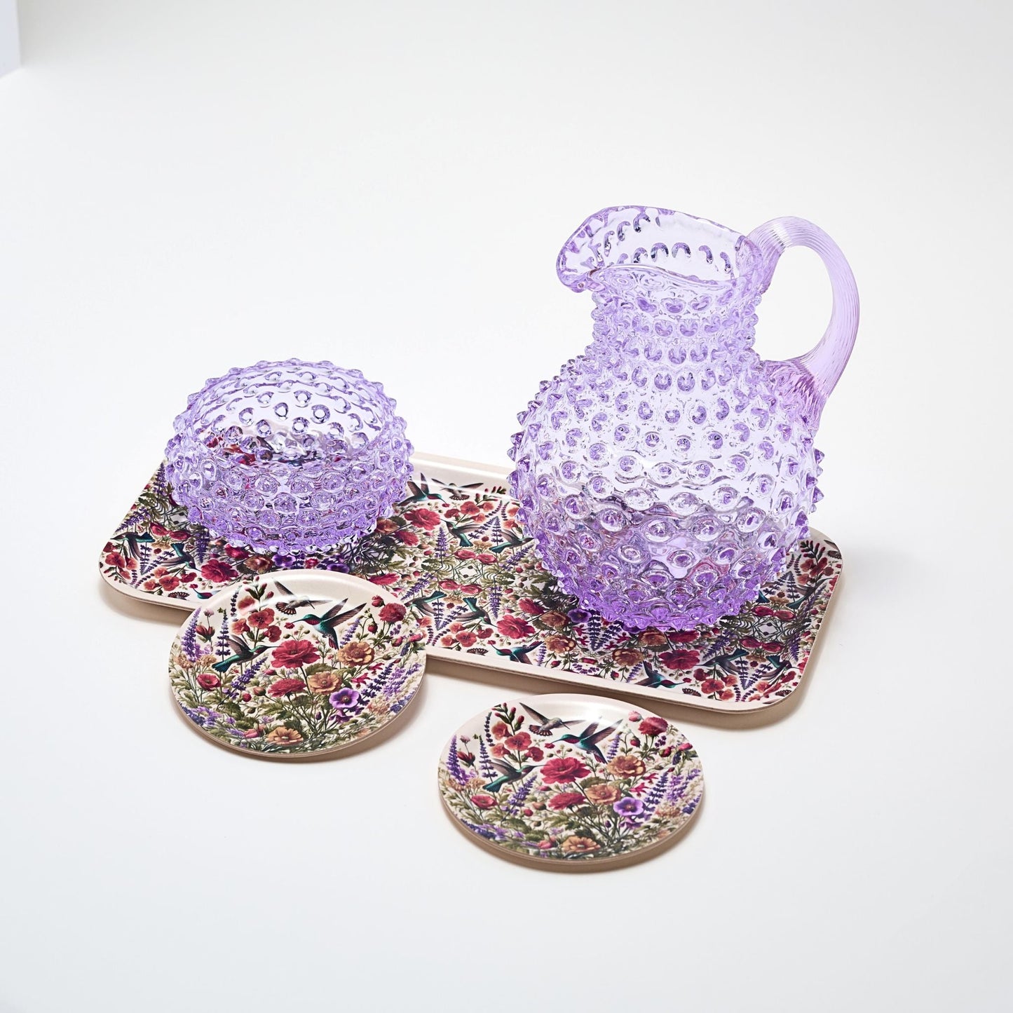 Hummingbirds Mini Birchwood Tray Set of 2 - Osadia Concept Store