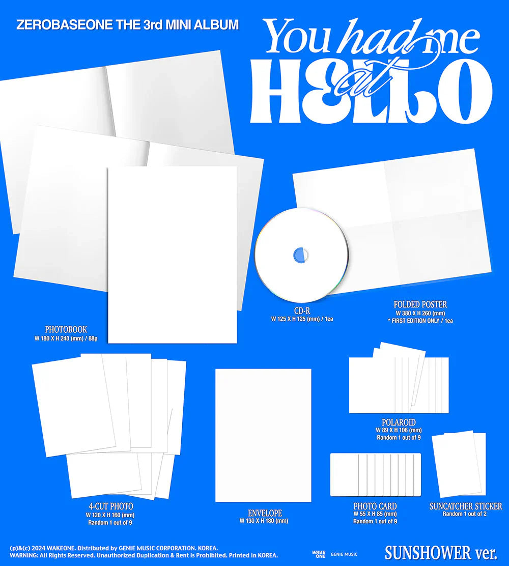 Zerobaseone 3rd Mini Album - You Had Me At Hello (Random)