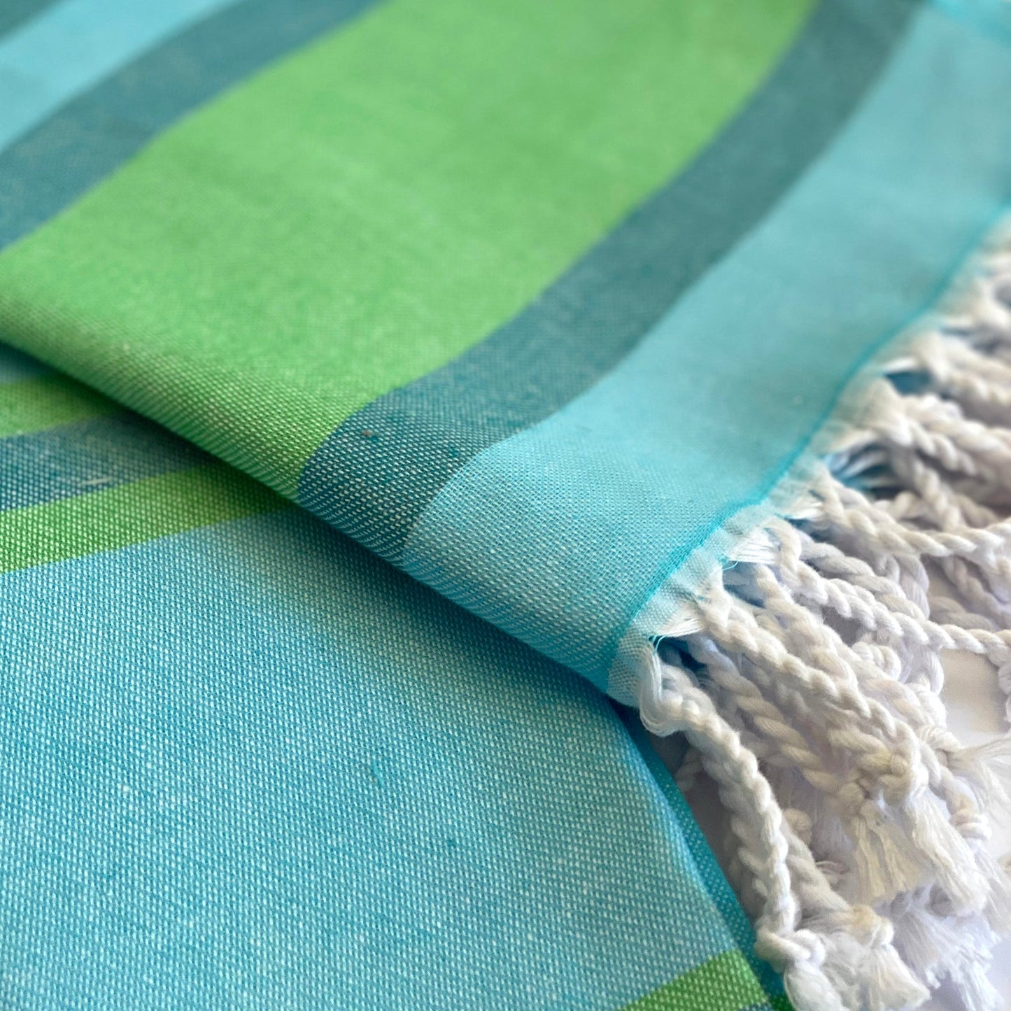 Samara Striped Sustainable Turkish Towel Green