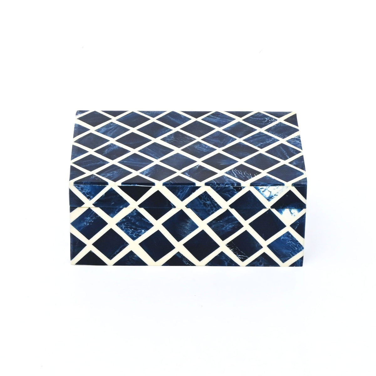 Decorative Box | Resin & Wood | Diamond Pattern Box