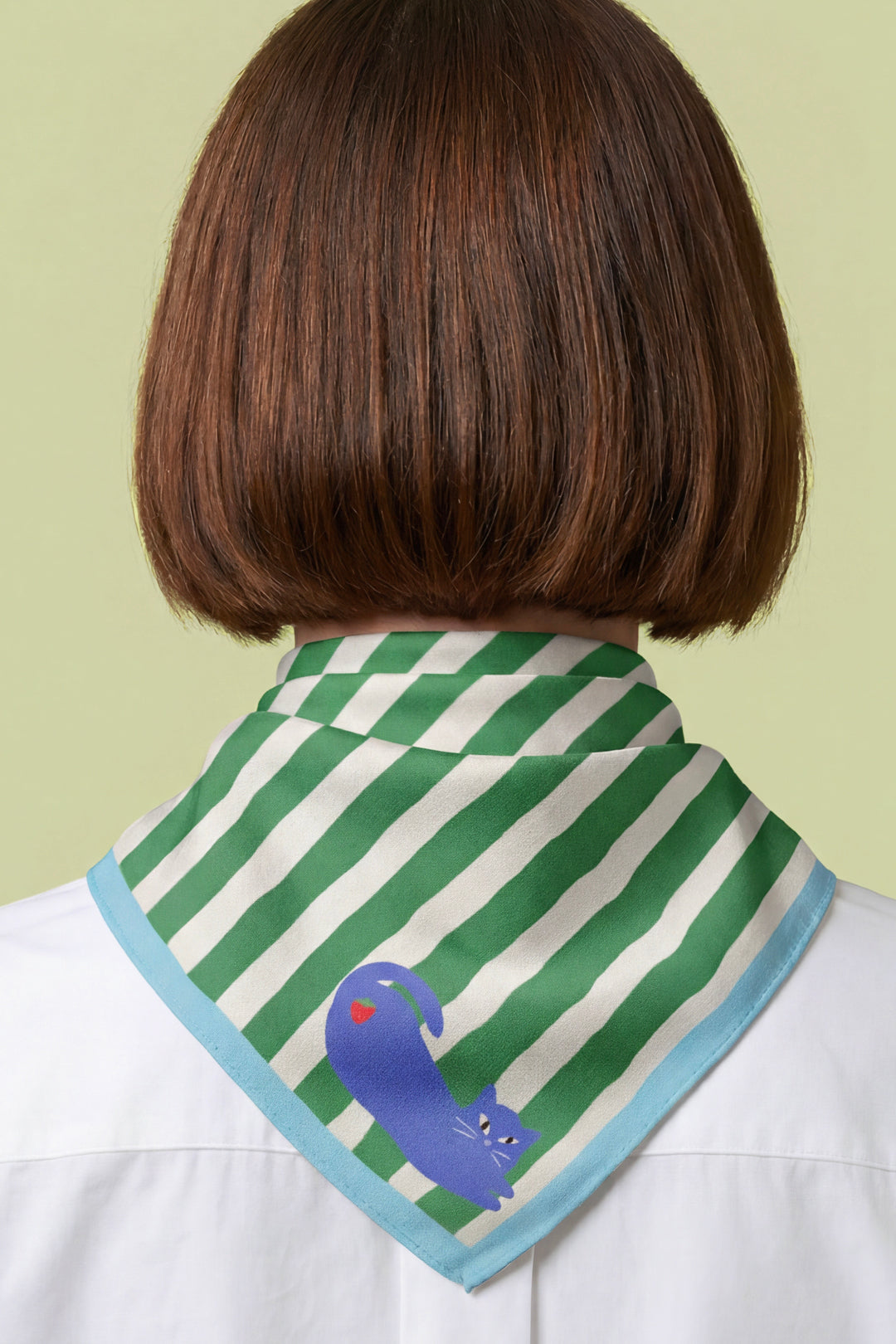 Blue Cat Stripes Cotton Bandana