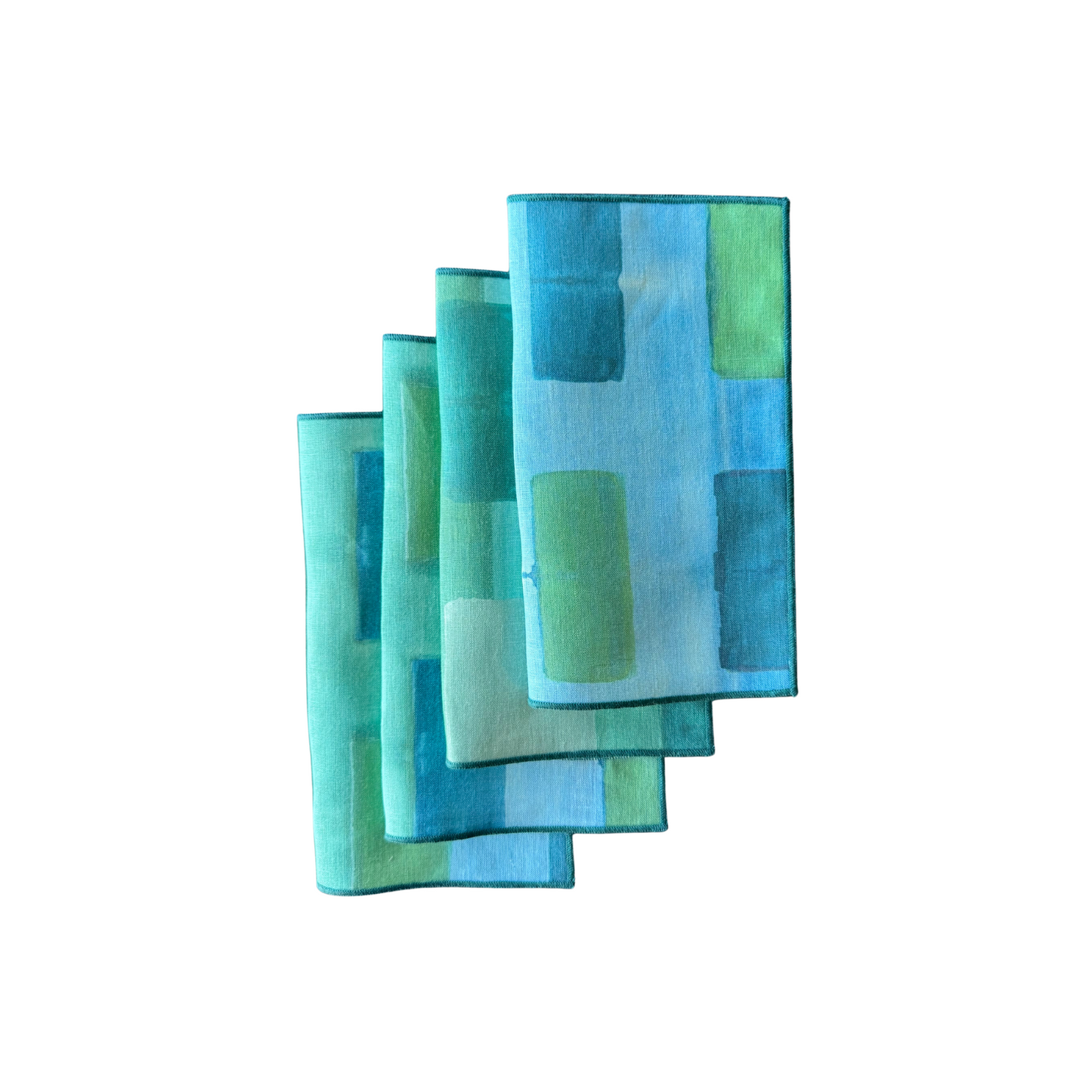 S/4 Blue Tapestry Cocktail Napkins