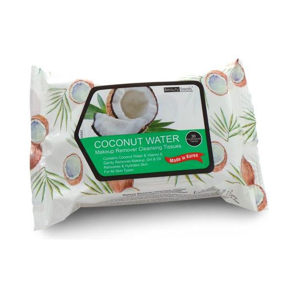 Beauty Treats Coconut Water Makeup Remover Cleaning Tissues 30 ct