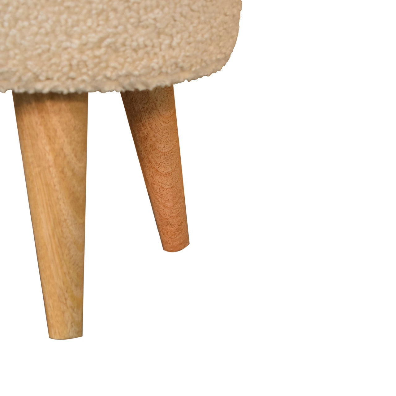Solid Wood Boucle Petite Footstool