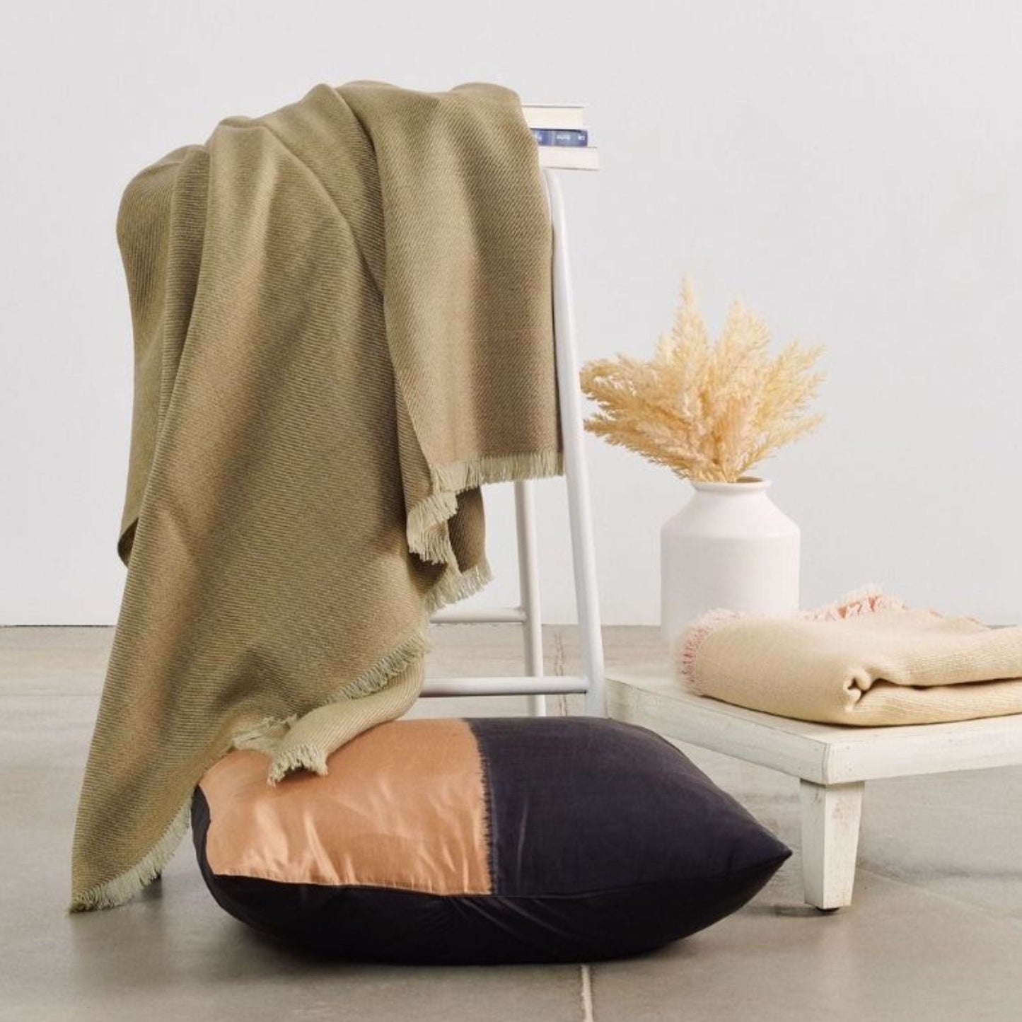 Haze Green Merino Handloom Throw