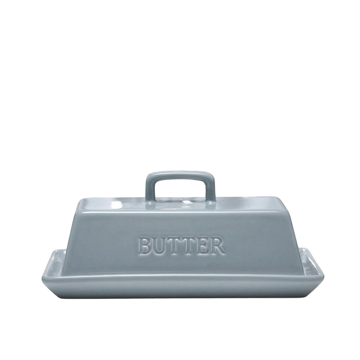 Ceramic Extra Large Butter Dish with Lid, White