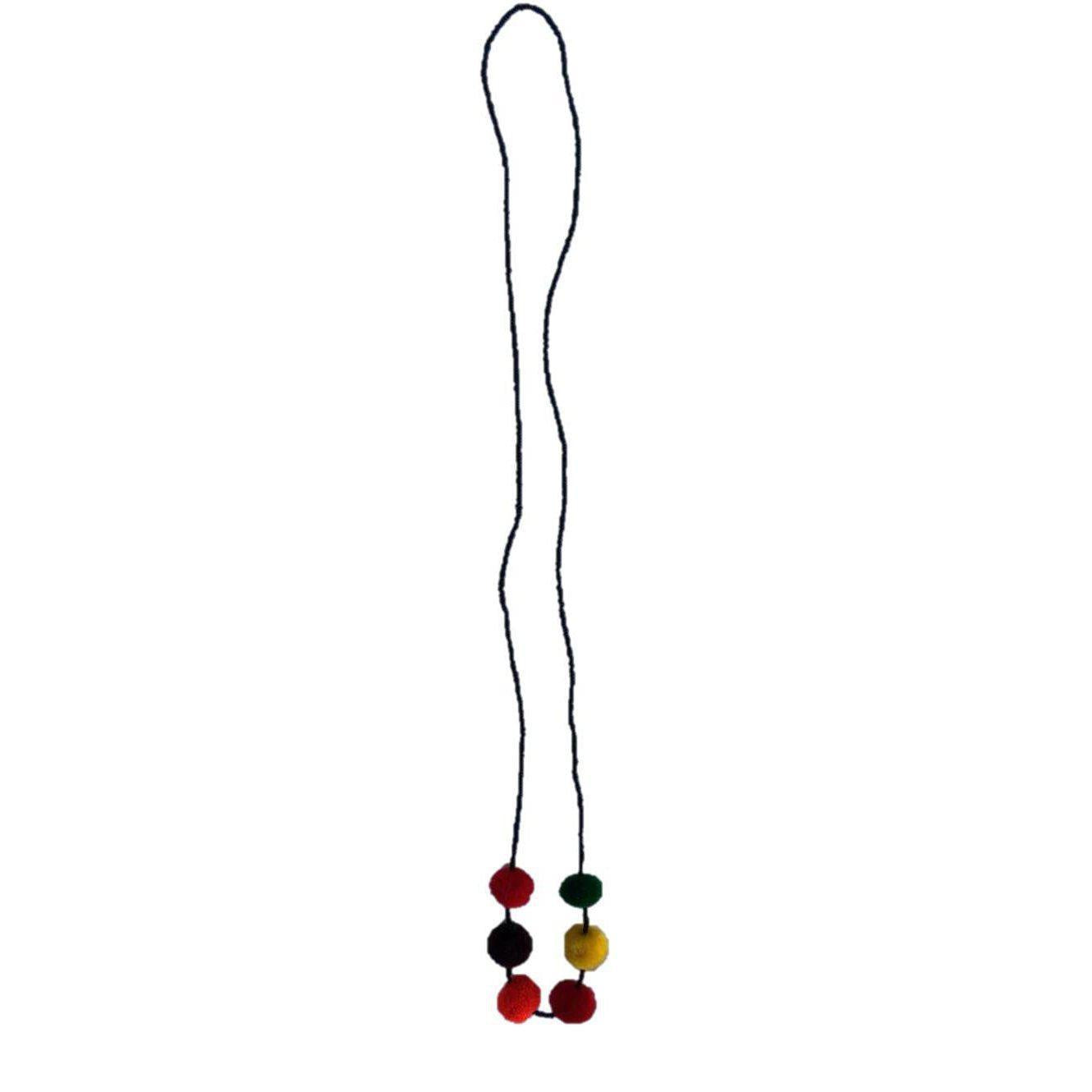 Alicia Bead & Pom Pom Necklace - Guatemala