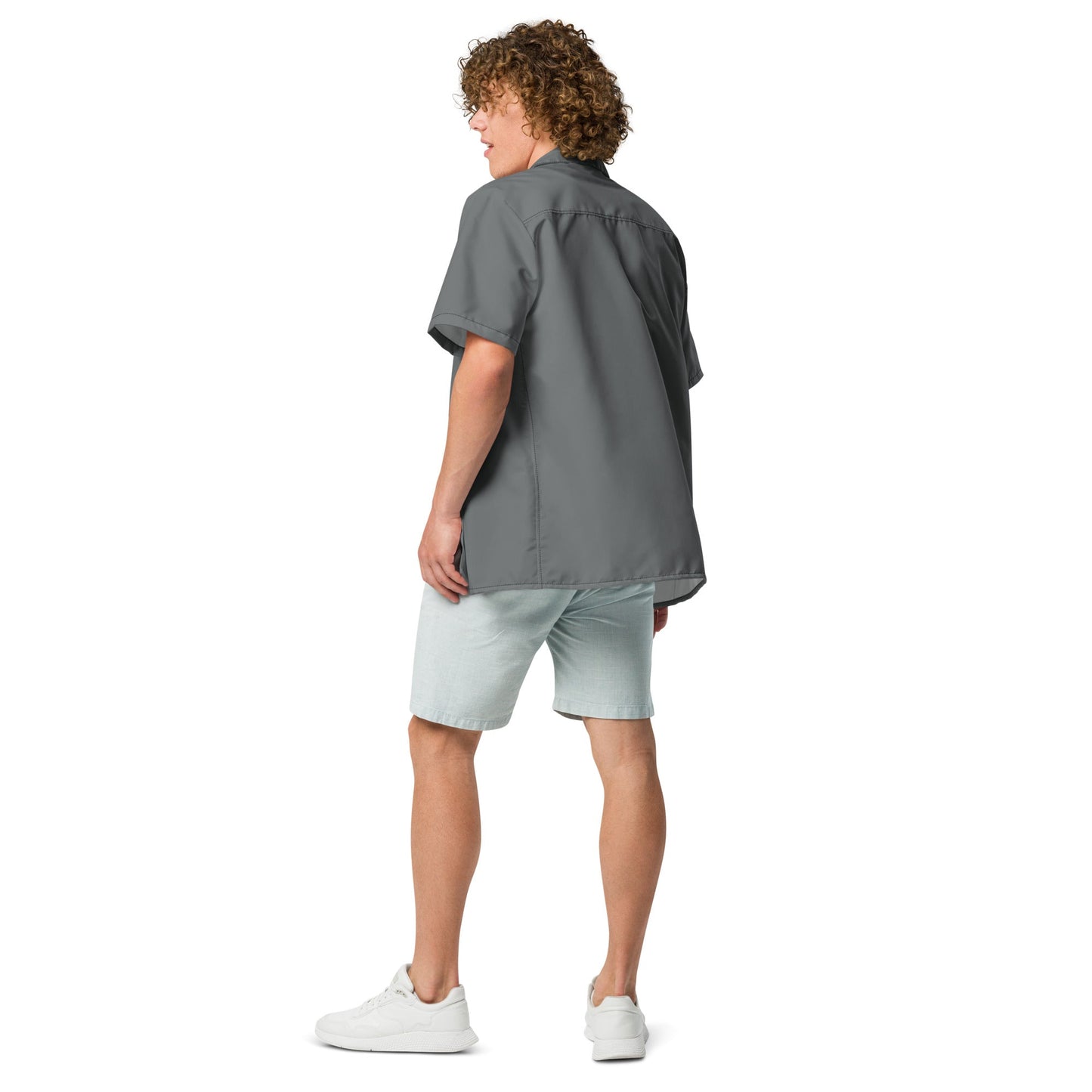 Labelless Shadow Grey Button Down Camp Shirt