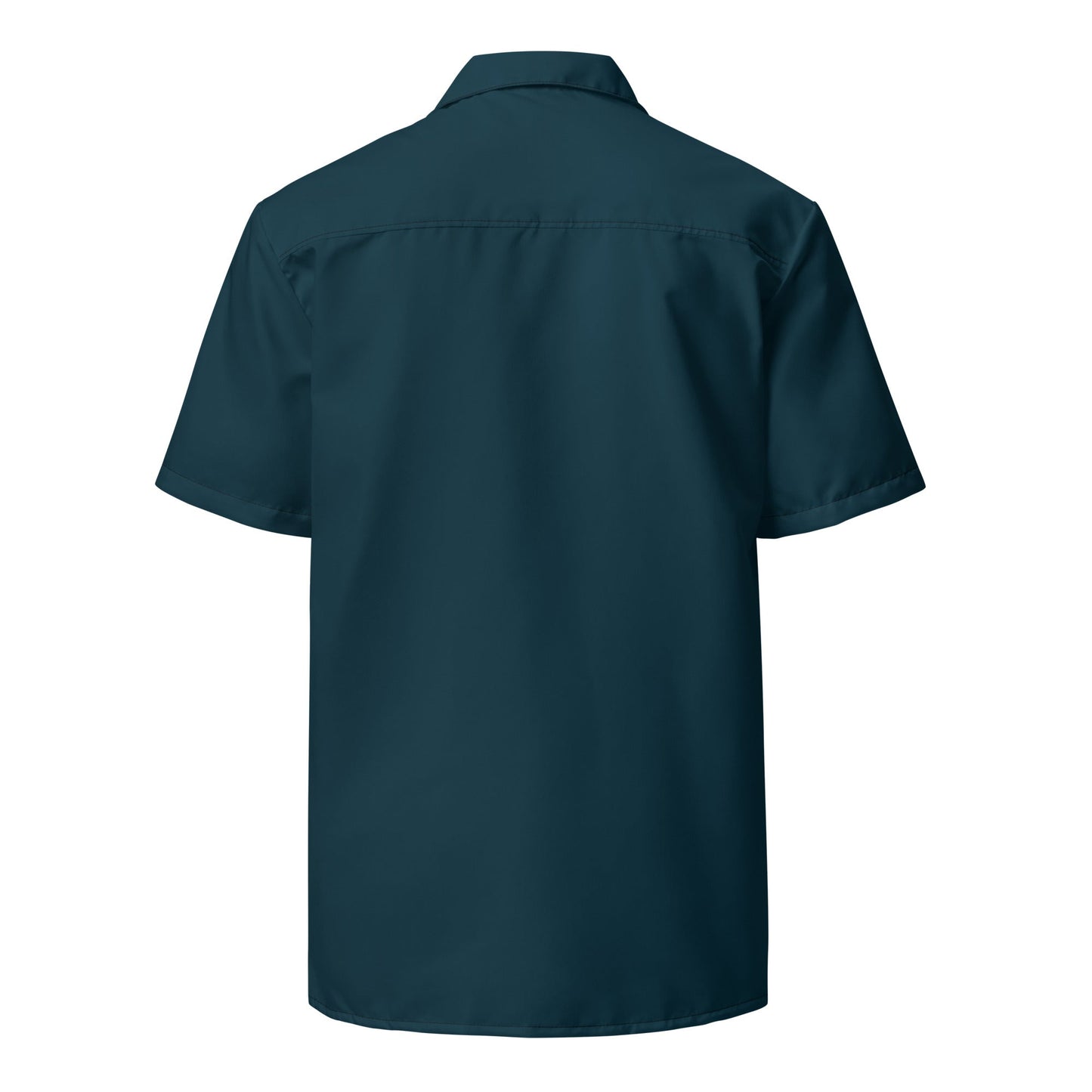 Labelless Dark Seas Blue Button Down Camp Shirt