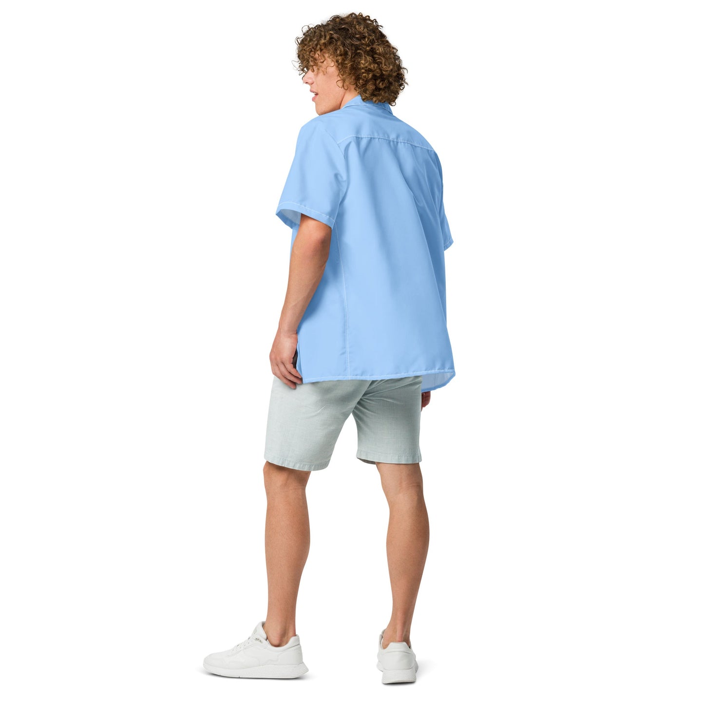 Labelless Island Sky Blue Button Down Camp Shirt
