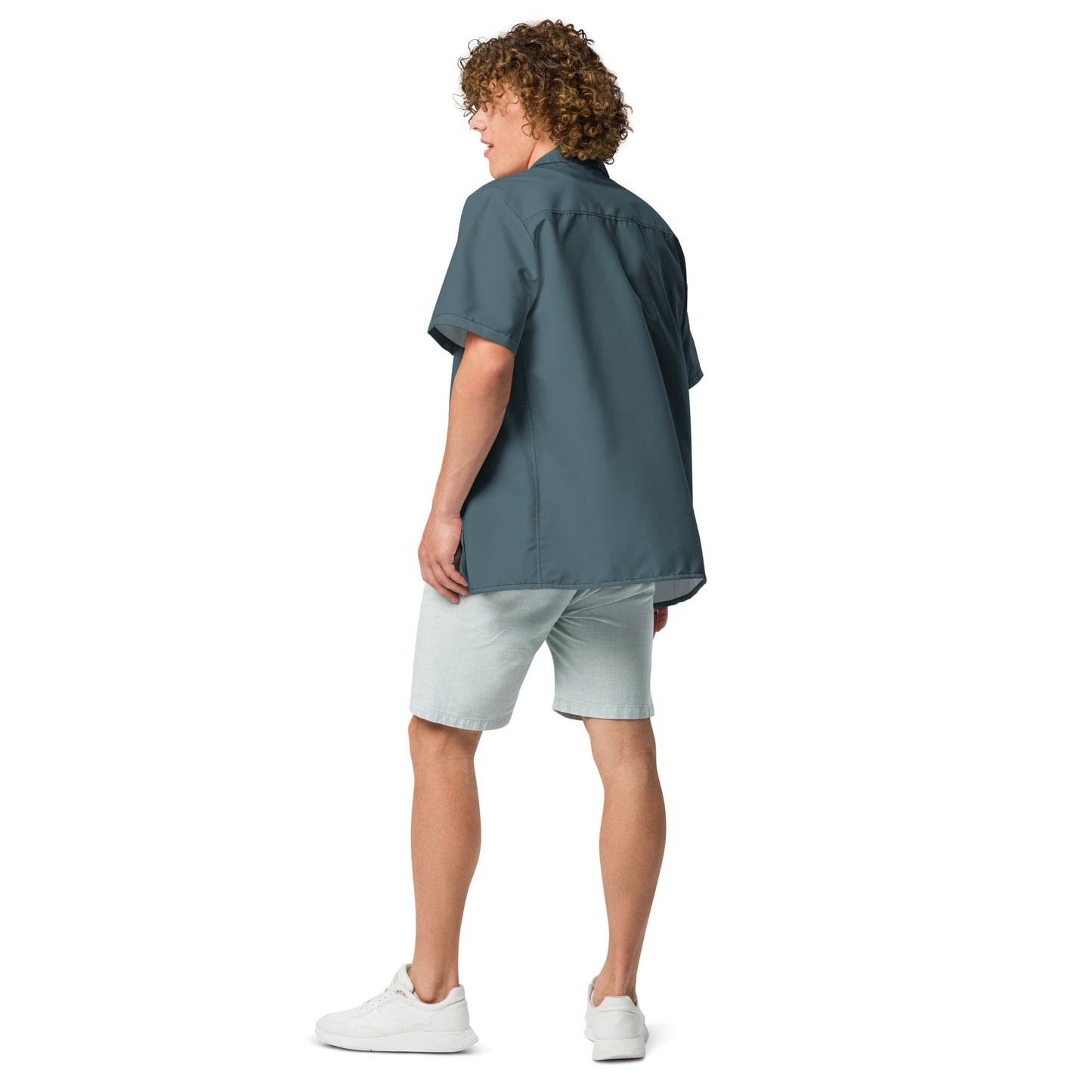 Labelless Stormy Squall Blue Button Down Camp Shirt