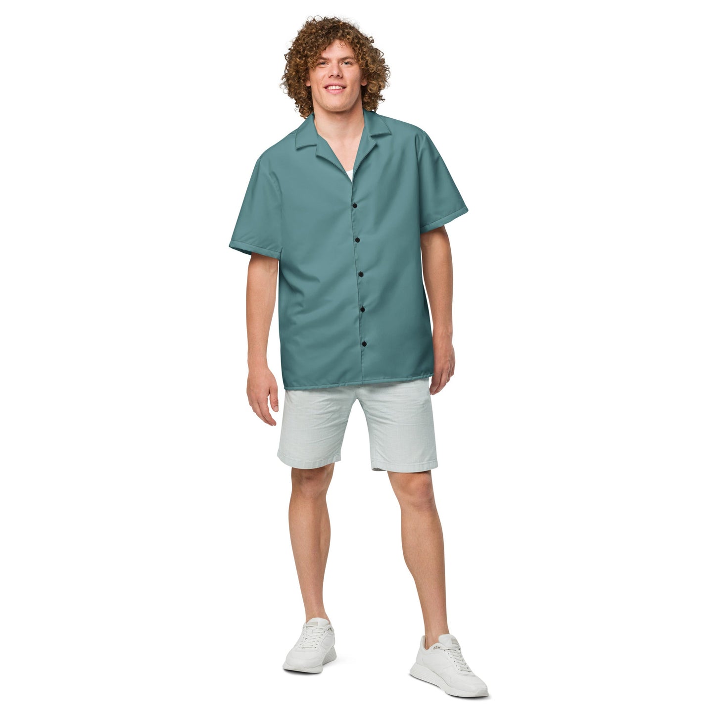 Labelless Ocean Green Button Down Camp Shirt