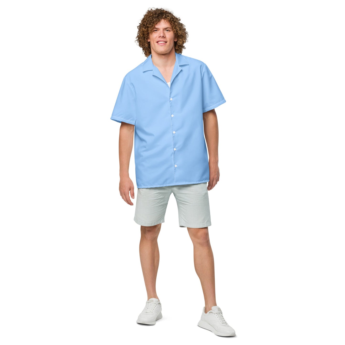 Labelless Island Sky Blue Button Down Camp Shirt