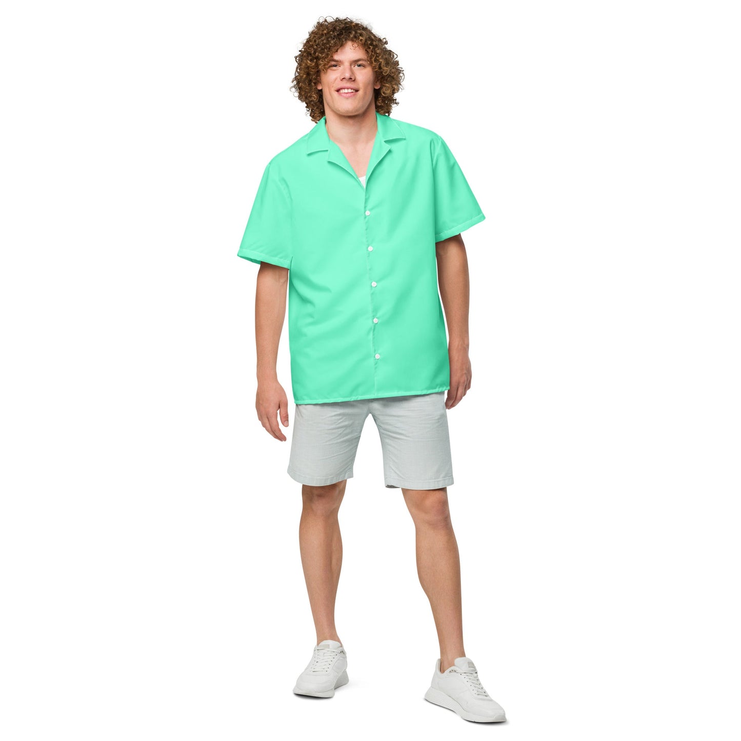 Labelless Aqua Sky Button Down Camp Shirt