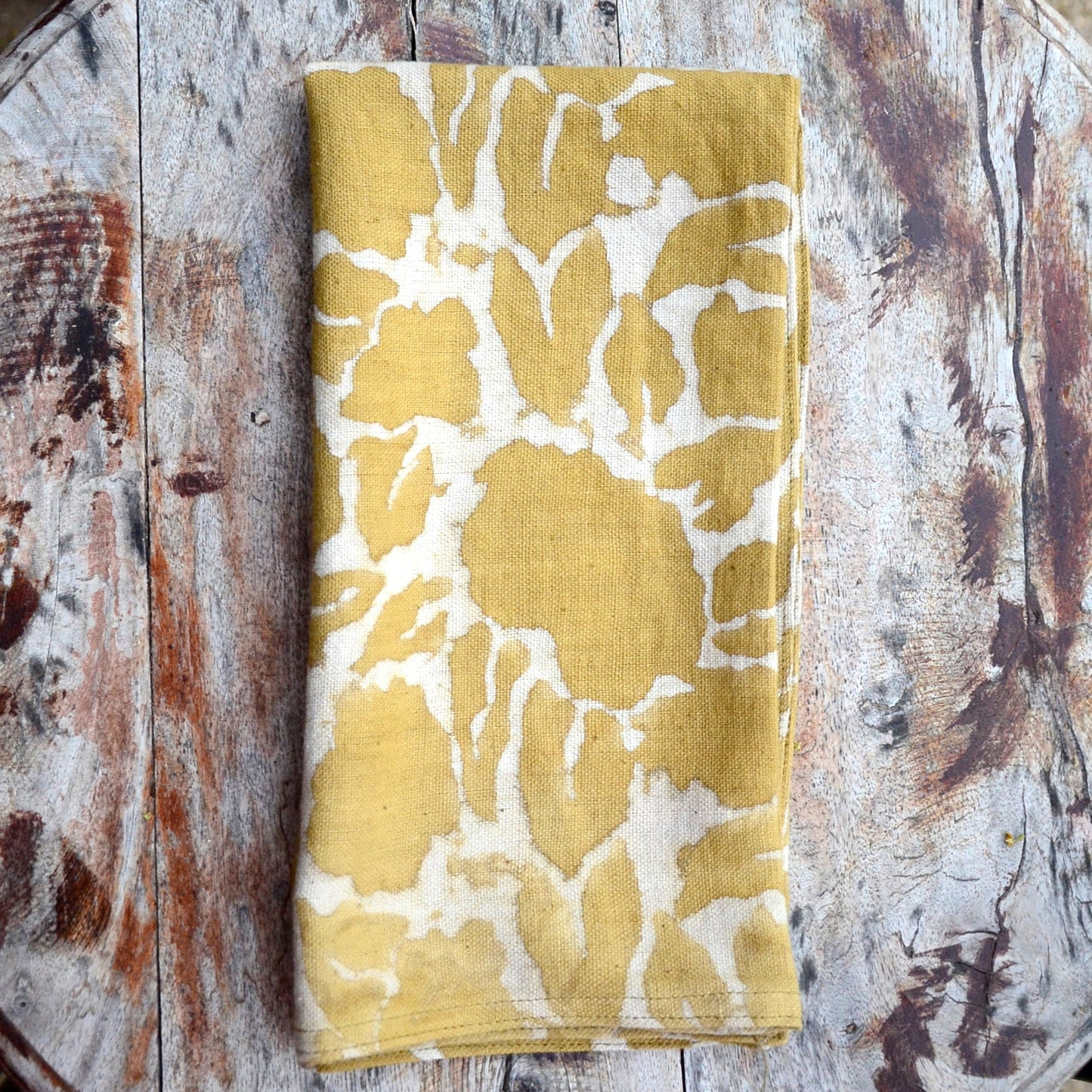 Yan Mustard Block Print Napkins - Set of 4