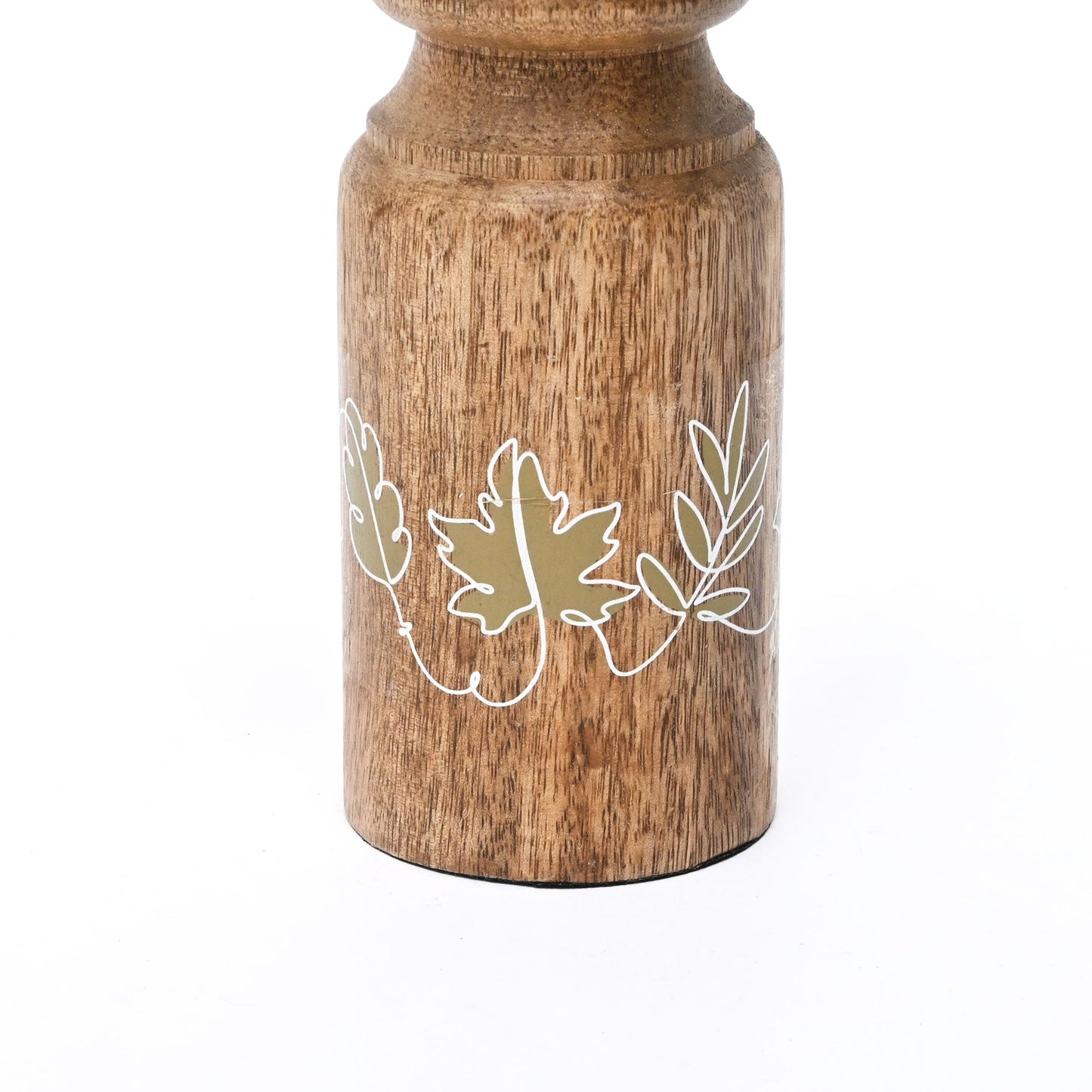 Pillar Candle Holder Set of 2 | Natural Finish | Mango Wood