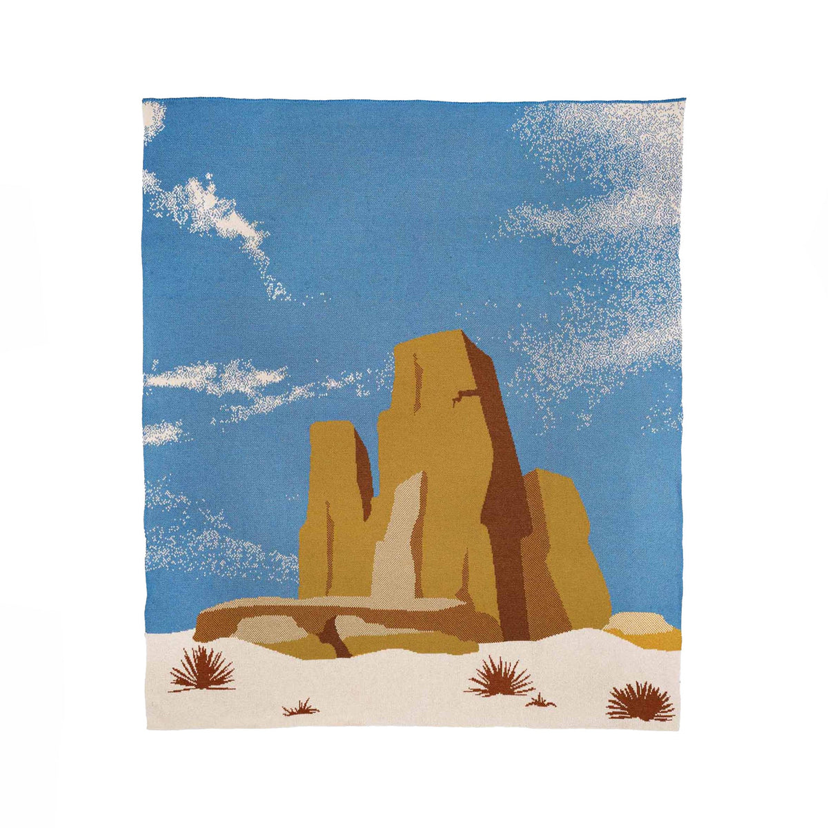 Desert Landscape - Cotton Sustainable Knit Throw Blanket