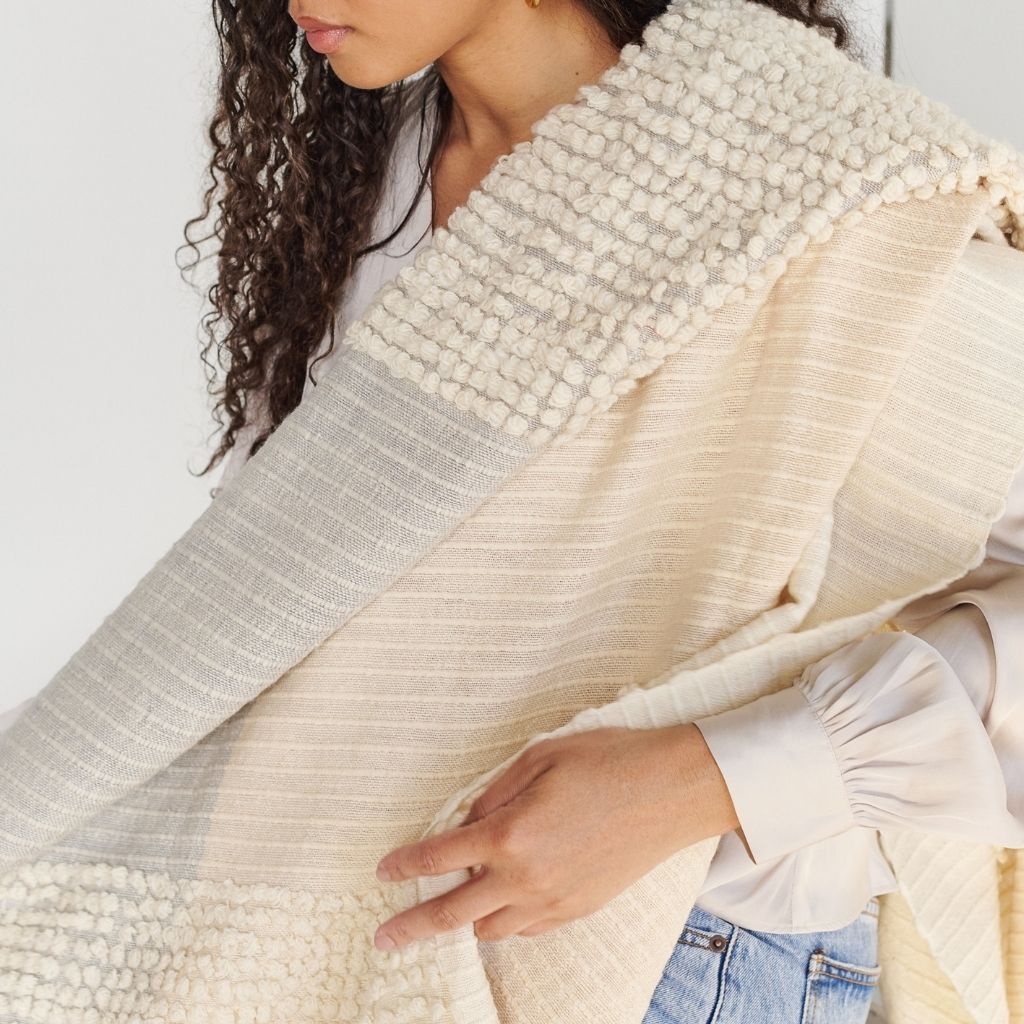 Butterscotch Handloom Hand Knotted Textured Plush Merino Throw