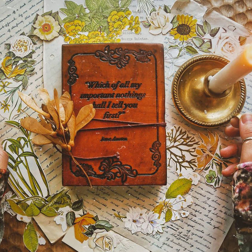 Jane Austen Quote Leather Journal