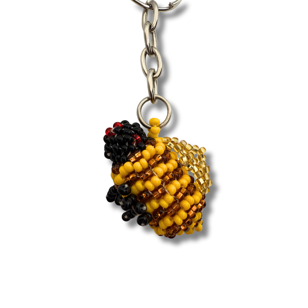 Baby Bee Seed Bead Key Chain - Guatemala