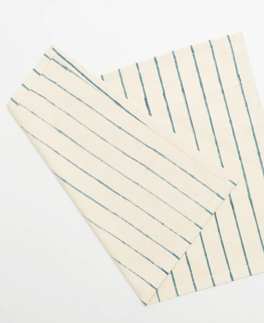 Block Print Placemat Set | Spruce Stripe