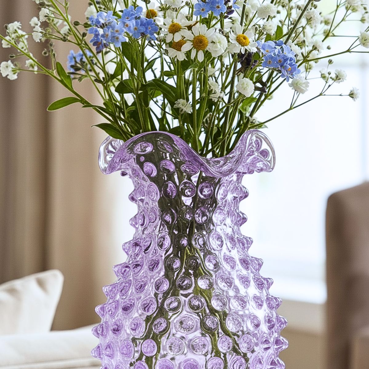 Hobnail Vase - Petal - Lilac
