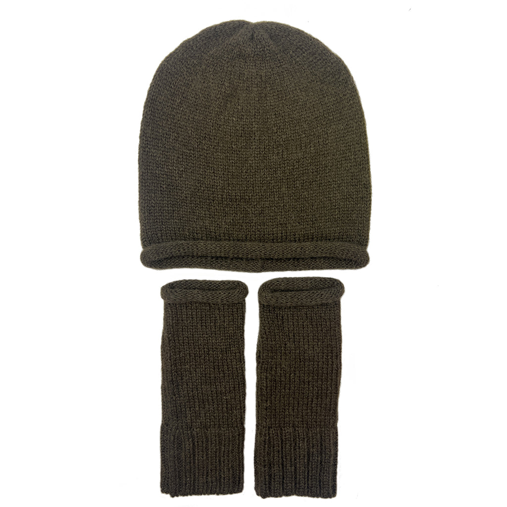 Army Green Essential Knit Alpaca Beanie