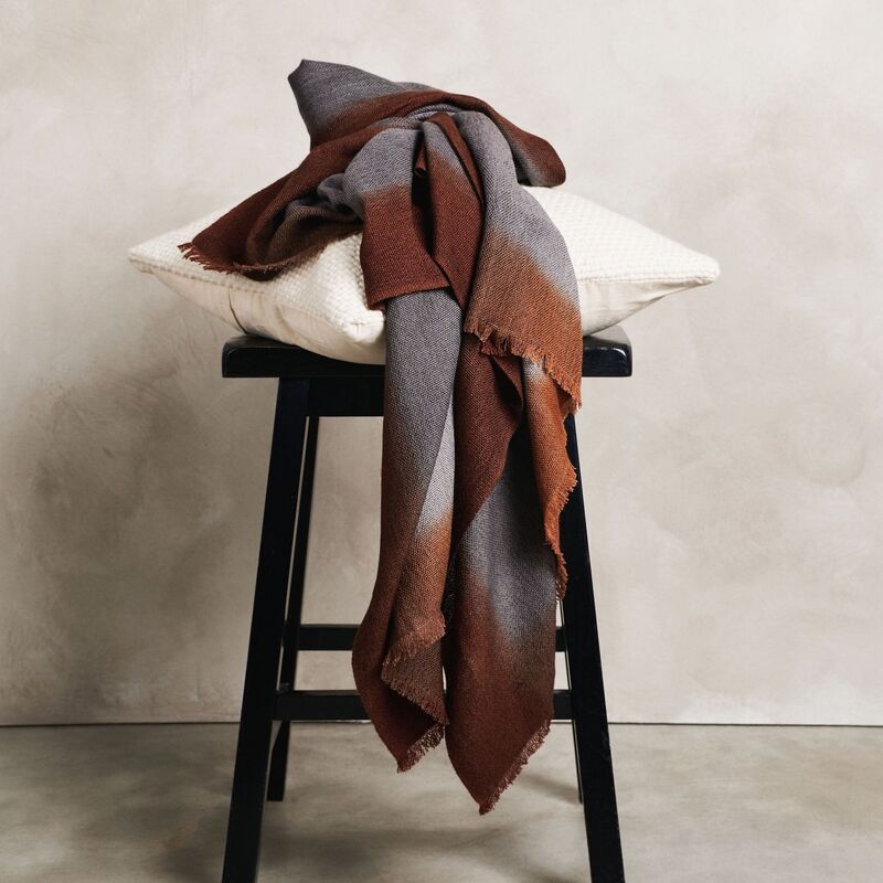 Simply Taupe Brown Gray Hand Spun Merino Handloom Throw