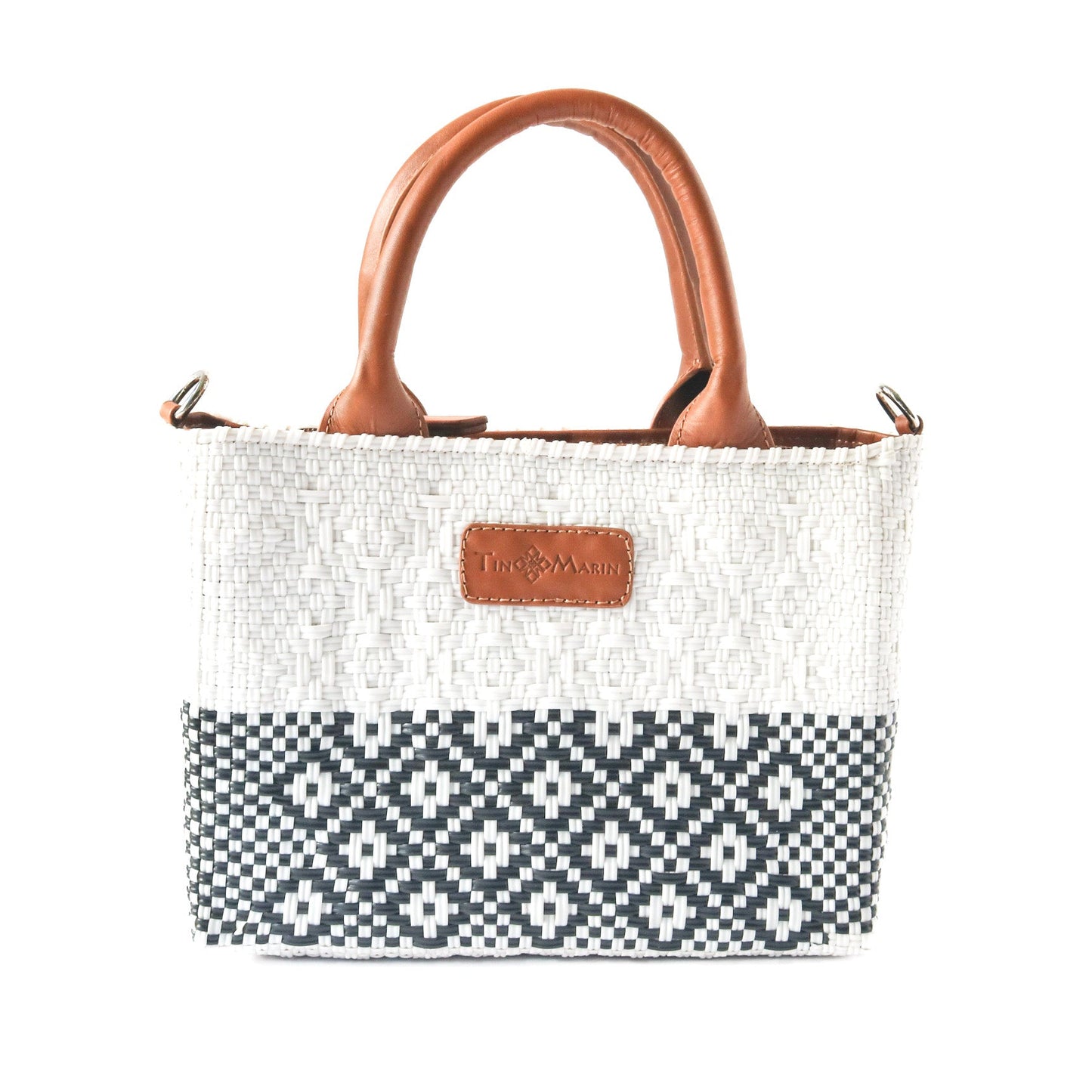 Tin Marin White Small Woven Crossbody Bag