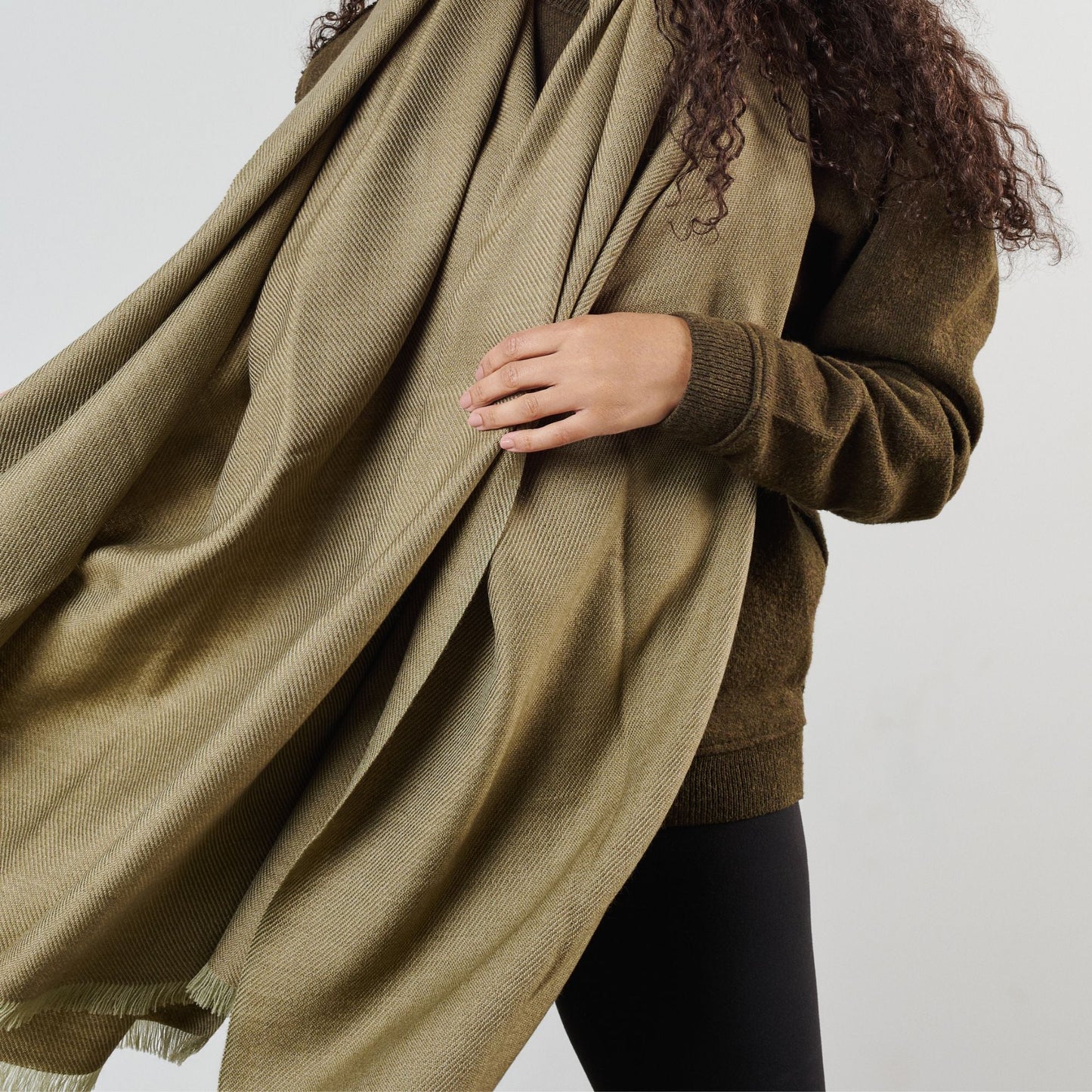 Haze Green Merino Handloom Throw