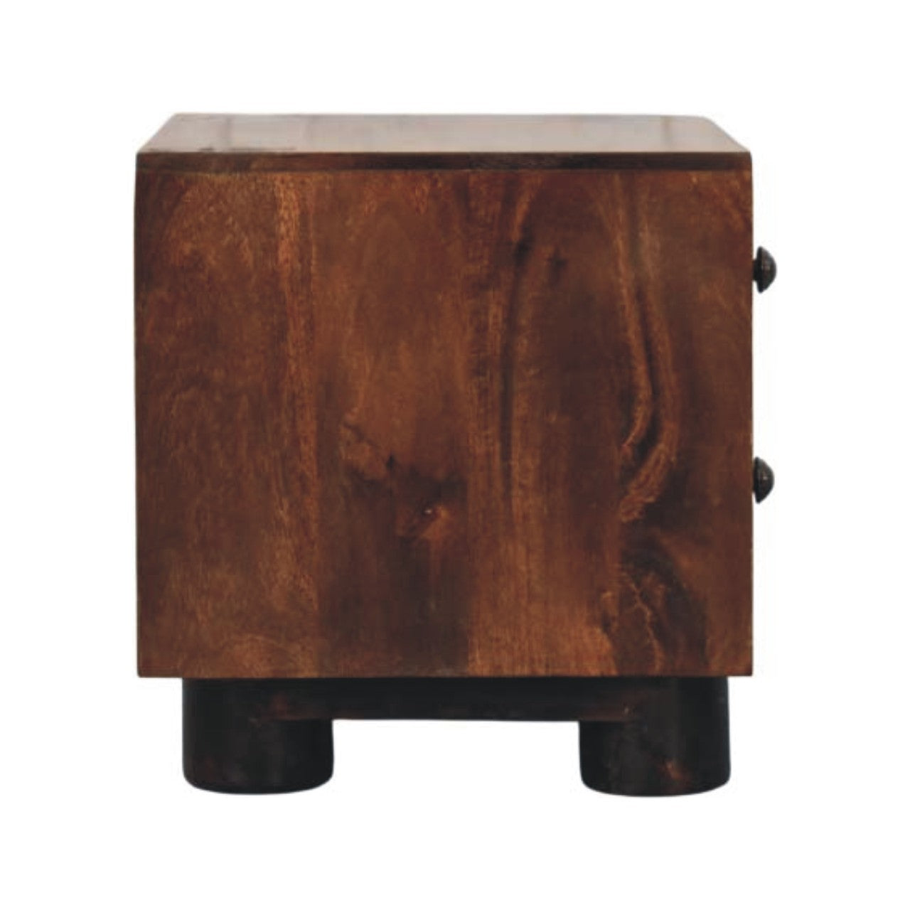 Solid Mango Wood California Walnut Two Drawer Bedside