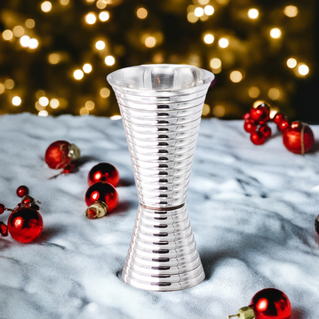 Fluted Silver Double Side Jigger