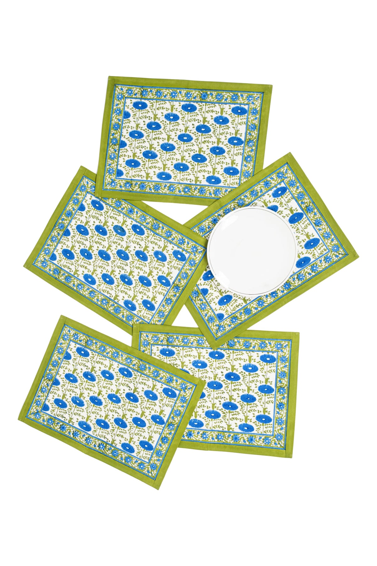 Blue Araminta Blockprint Placemat