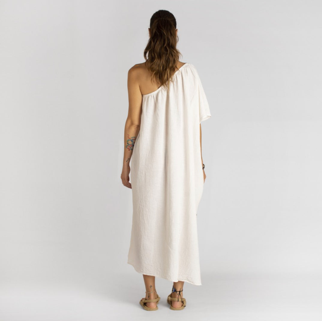 Sile One-Shoulder Dress - Off White