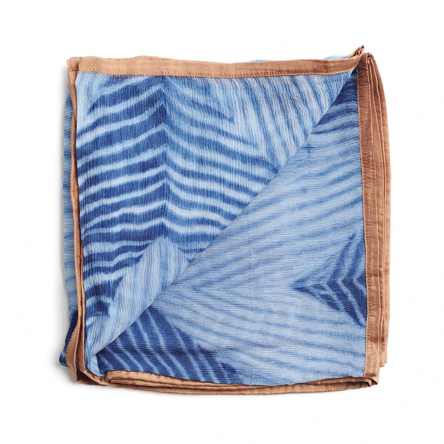 Samu Indigo Hand Printed Shibori Silk Chiffon Scarf